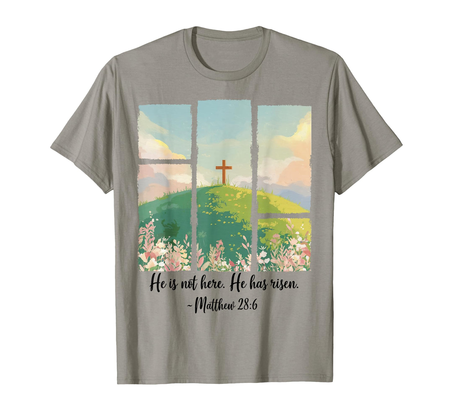 Christian Easter Men Women Kids Jesus Cross He Is Risen T-Shirt