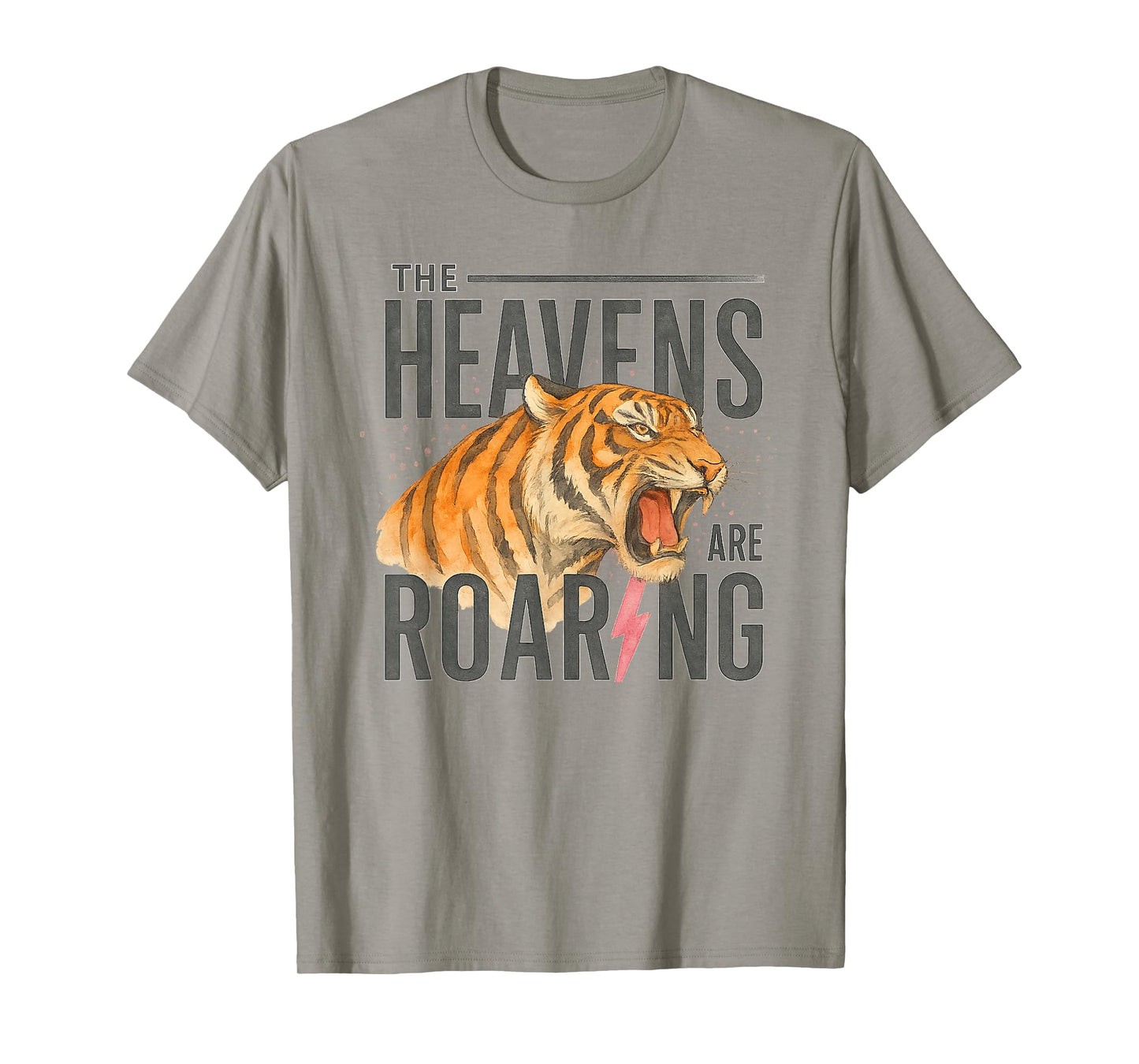 The Heavens are Roaring Tiger Christian Lightning Design T-Shirt