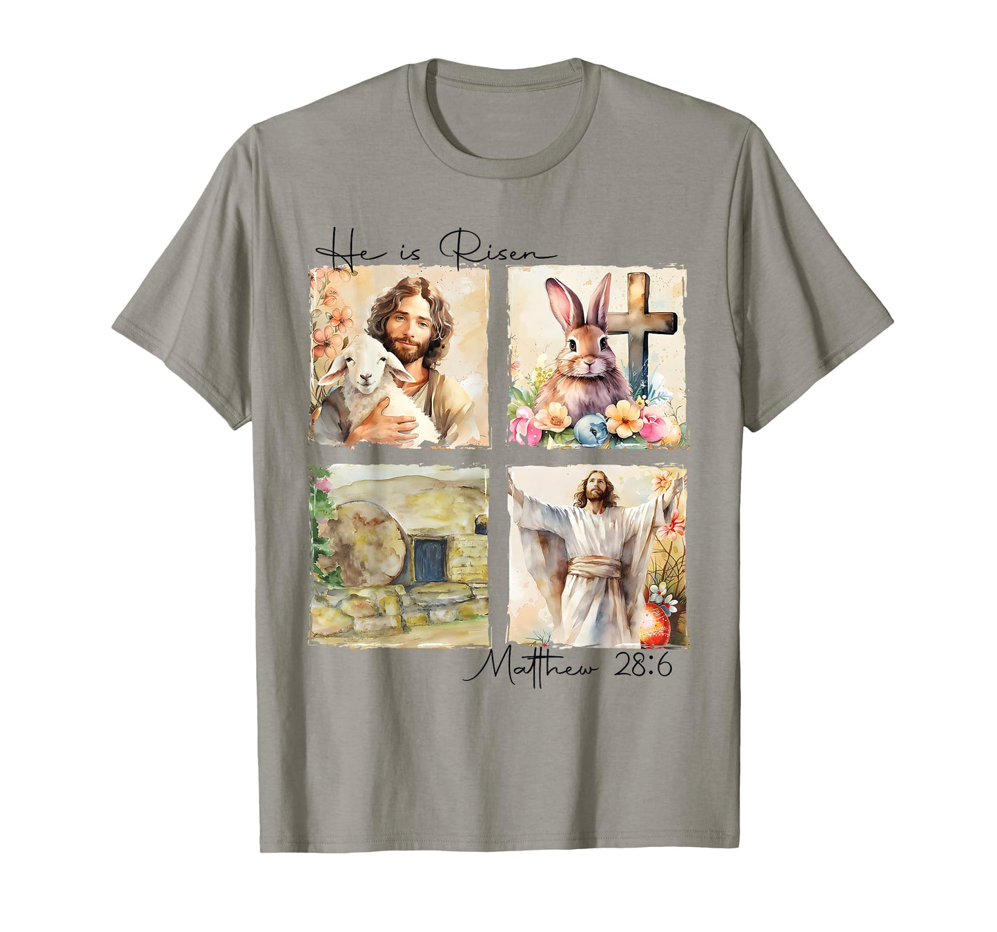 He is Risen Jesus Christian Happy Easter Women Kids Girls T-Shirt