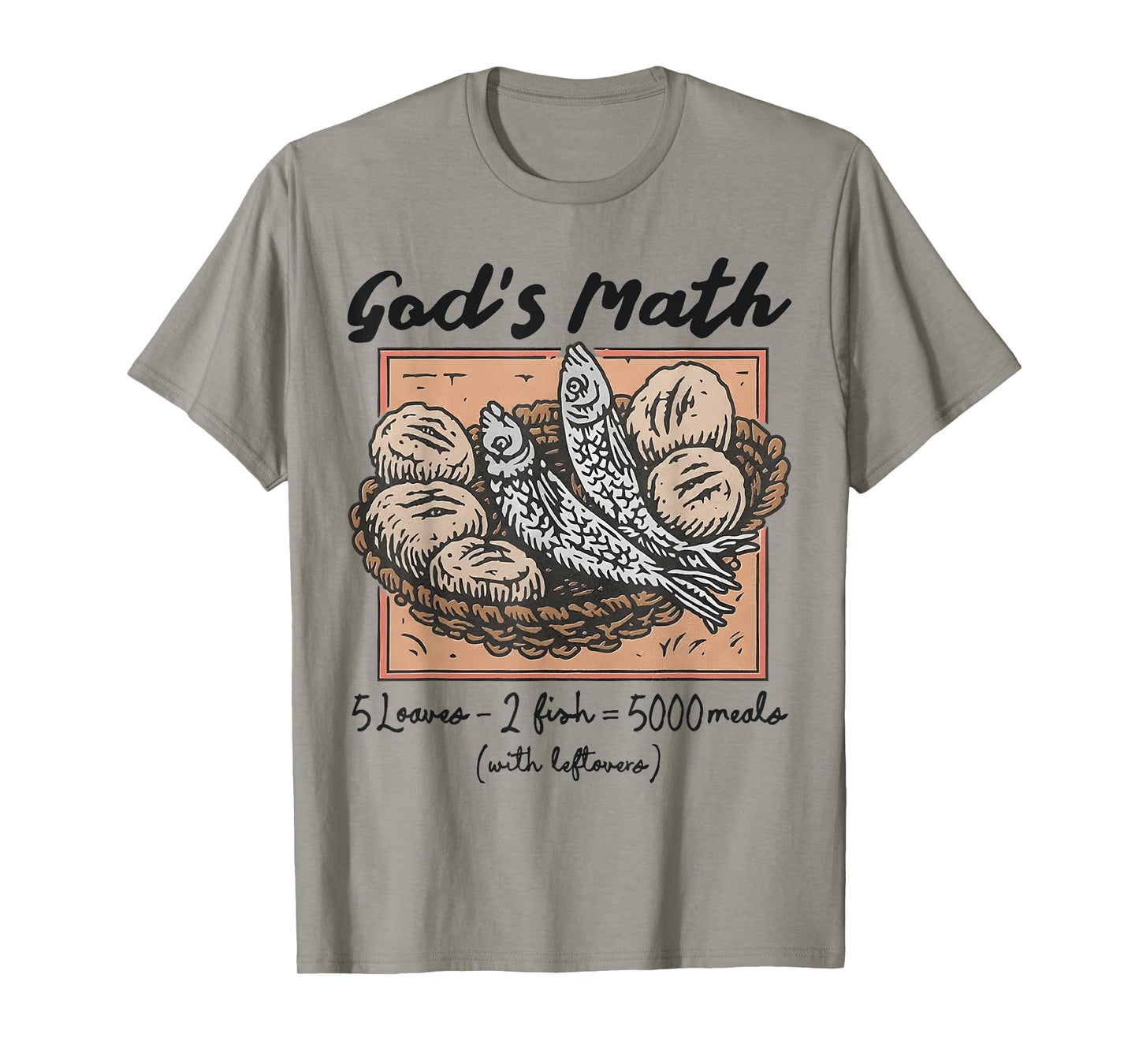 Funny Christian God's Math Loaves and Fishes Religious Faith T-Shirt