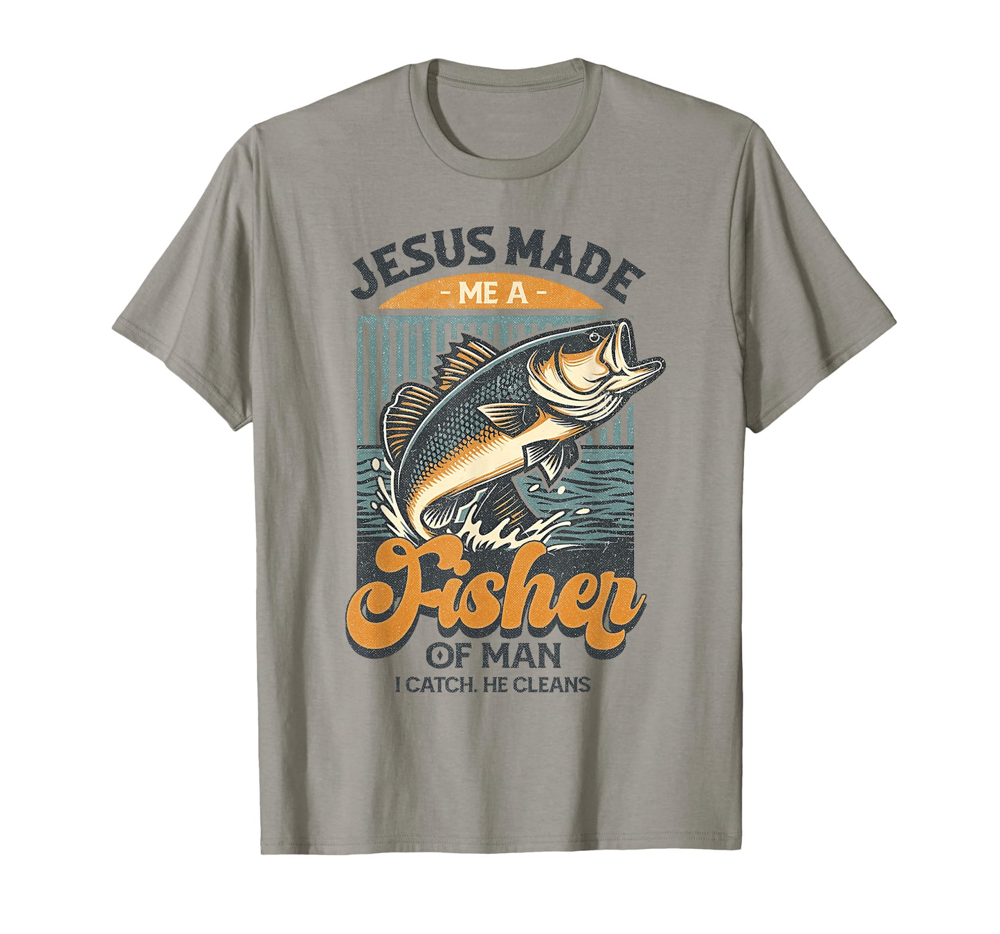Jesus Made Me A Fisher of Men Vintage Christian Fisherman T-Shirt