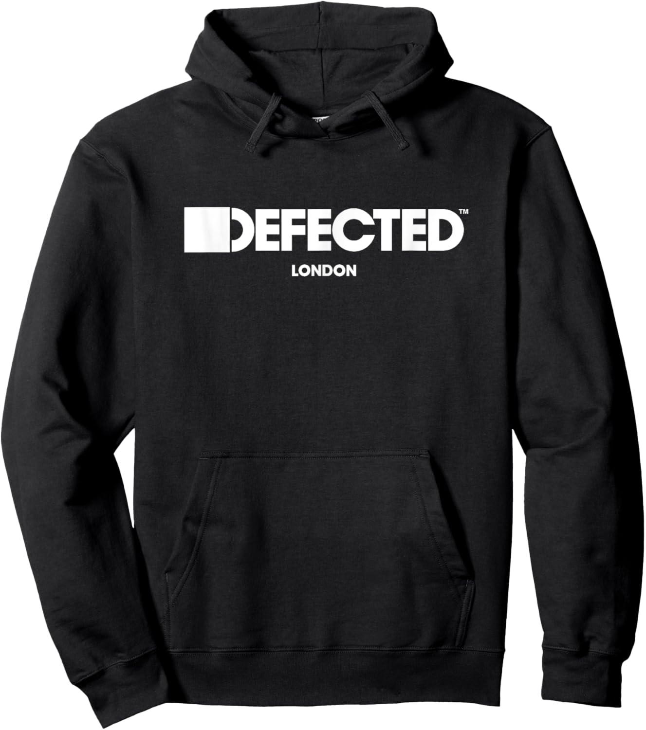Defected London White Print Hoodie - Hoodie | Black