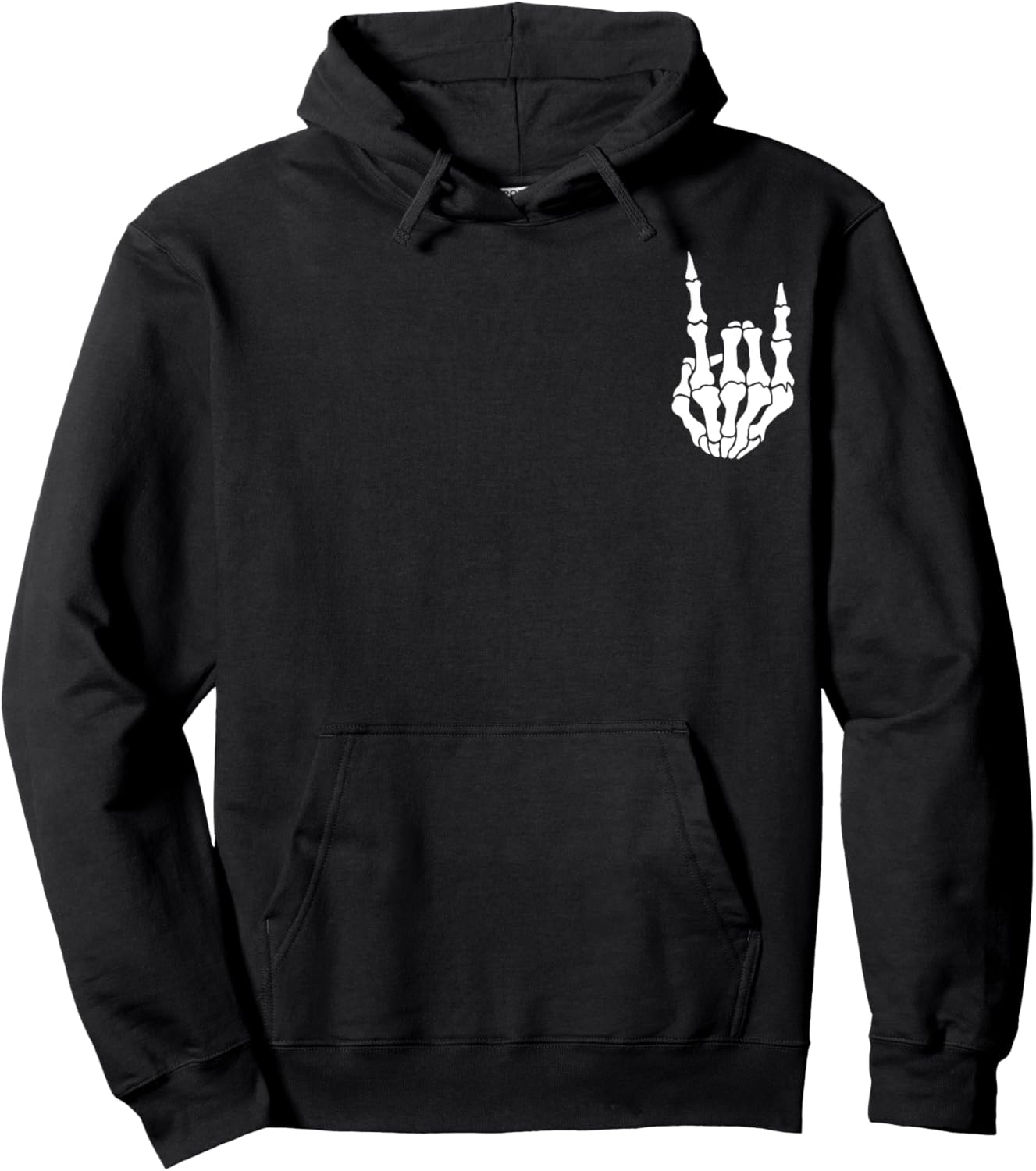 Punk Skeleton Hand Cool Halloween Rock Men Women Boys Kids Hoodie - Hoodie | Black