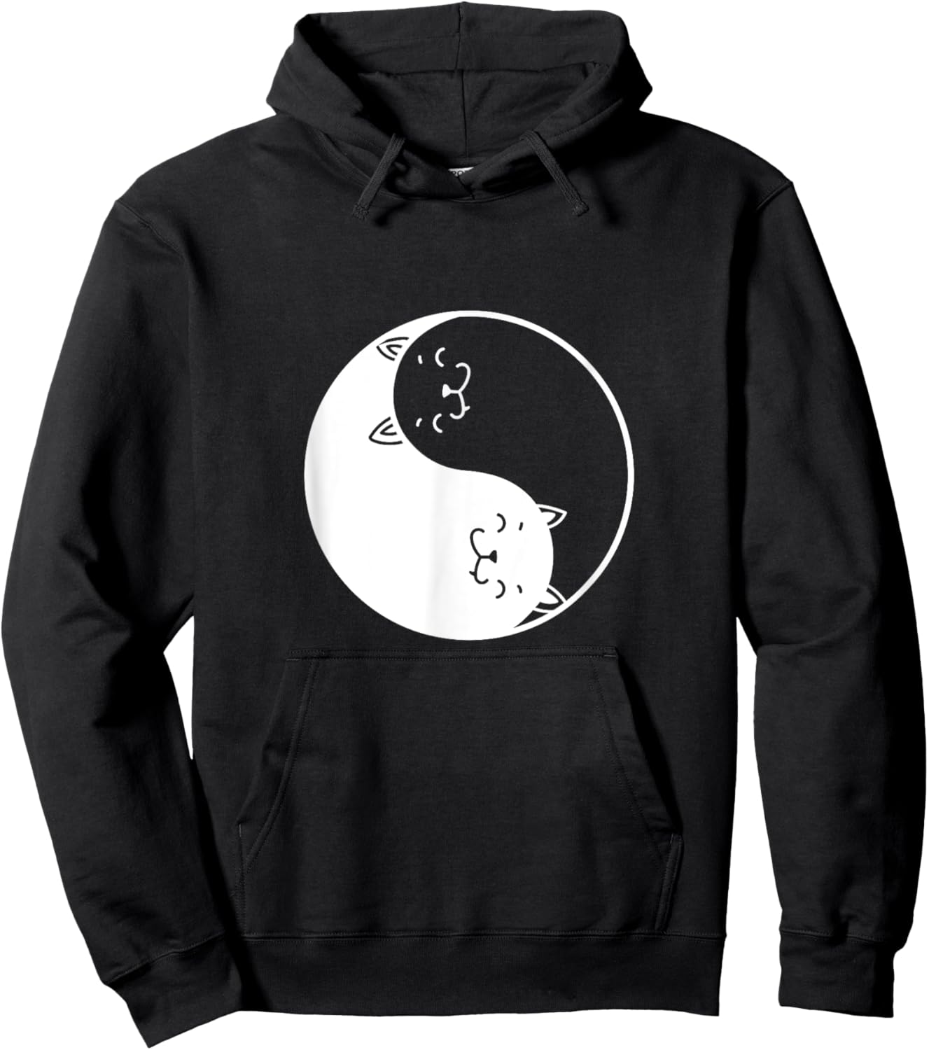 Yin and Yang Cats Hoodie - Hoodie | Black