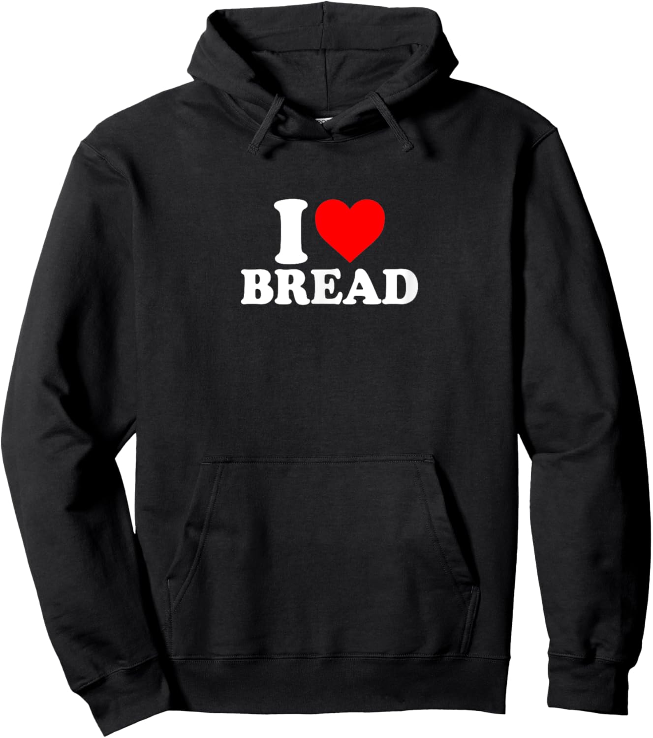 I Love Heart Bread Simple Funny Cute Hoodie - Hoodie | Black