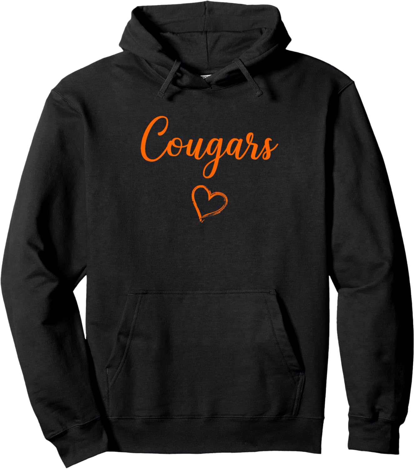 Garden City Cougars Above Small Heart Hoodie - Hoodie | Black