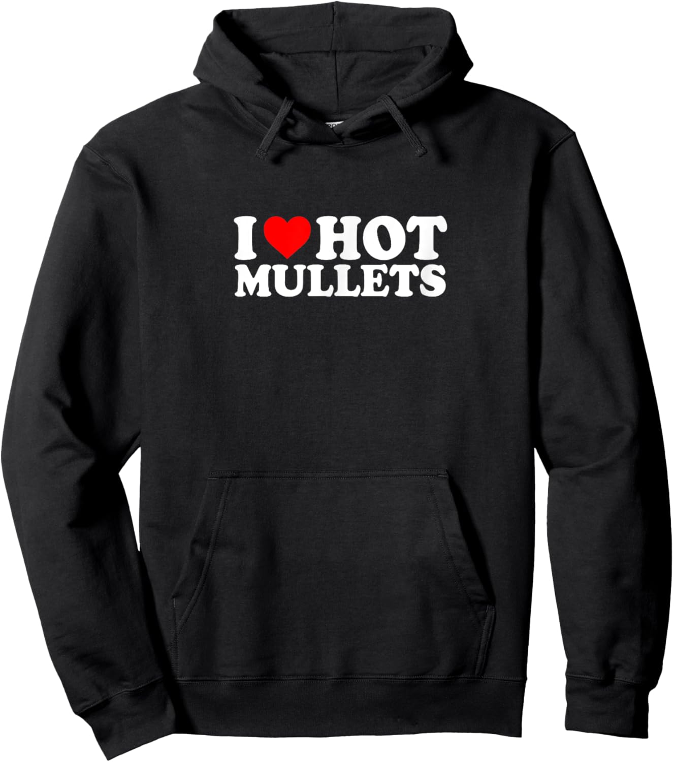 I Love Heart Hot Mullets Simple Funny Cute Hoodie - Hoodie | Black