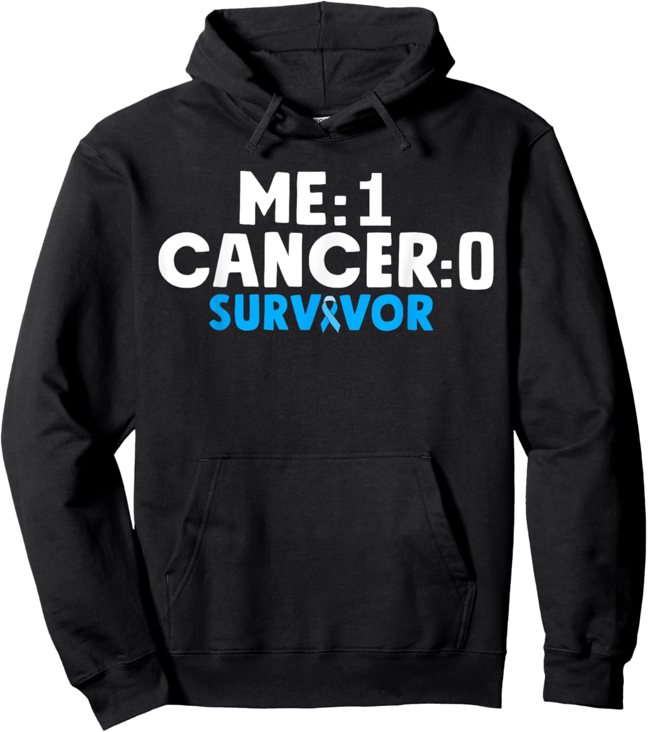 Prostate Cancer Survivor Awareness Blue Ribbon Hoodie - Hoodie | Black
