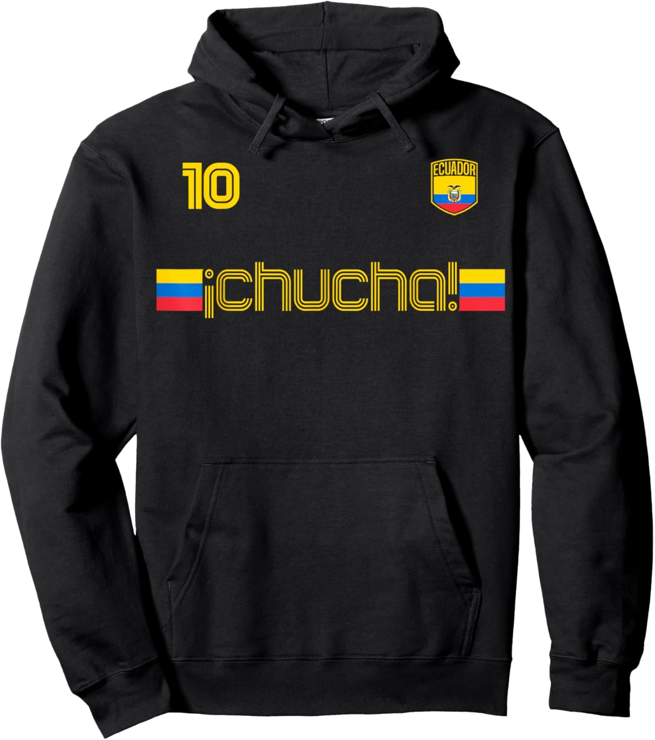 CHUCHA Ecuador Slang Spanish Retro Funny Ecuadorian Flag Hoodie - Hoodie | Black