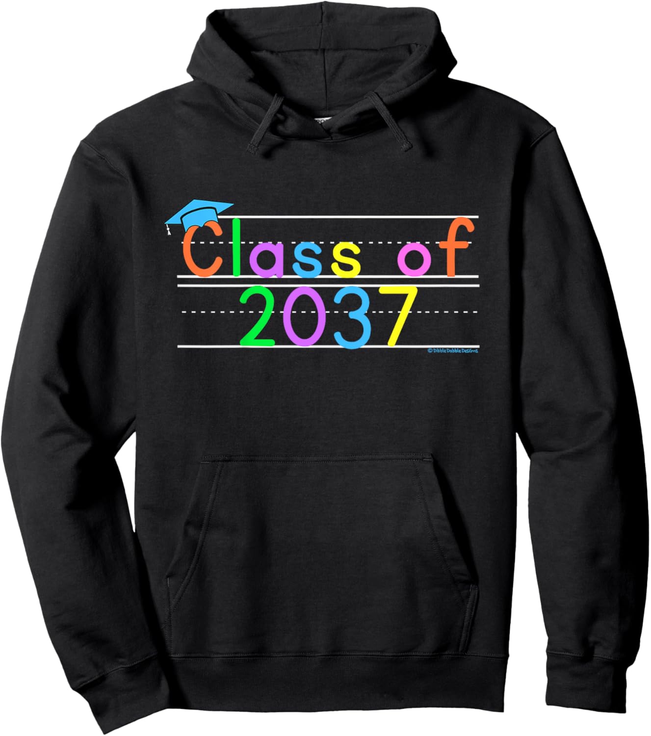 Kids Class of 2037 Boys Girls Funny First Day of Kindergarten Hoodie - Hoodie | Black
