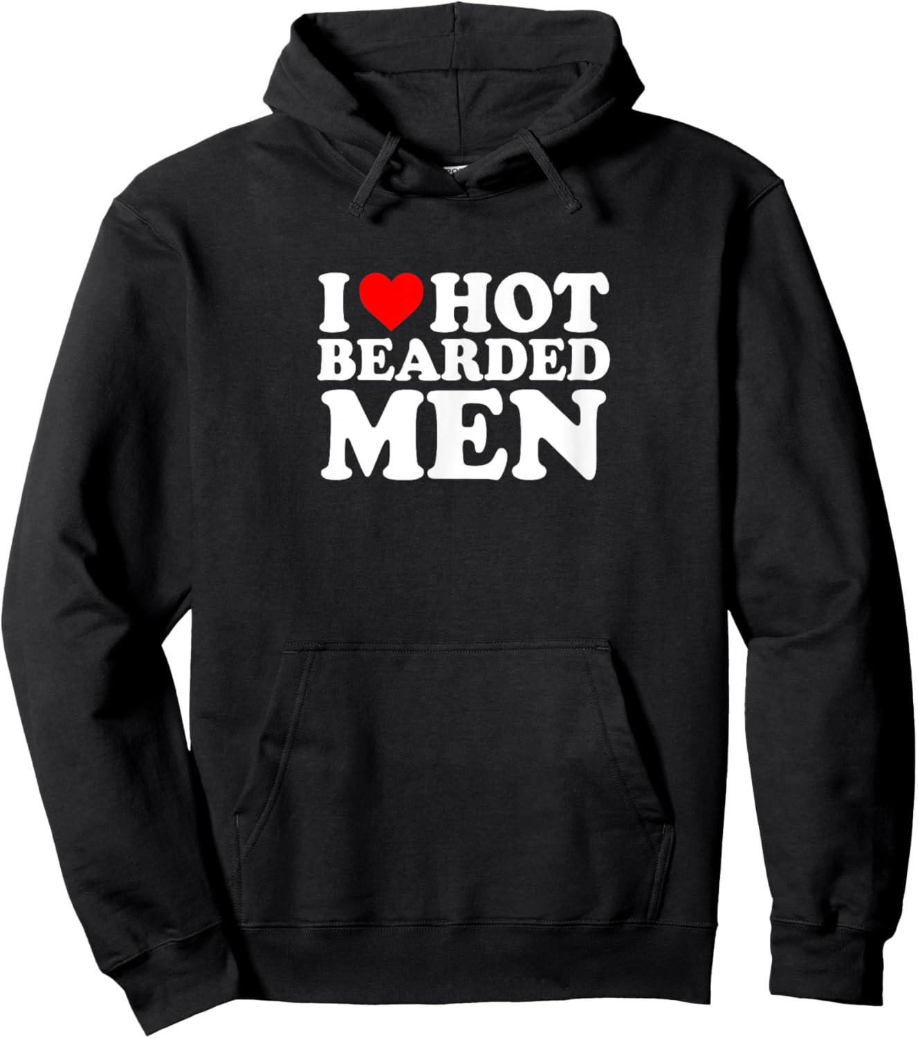 I Love Heart My Hot Bearded Men Cute Funny Simple Hoodie - Hoodie | Black