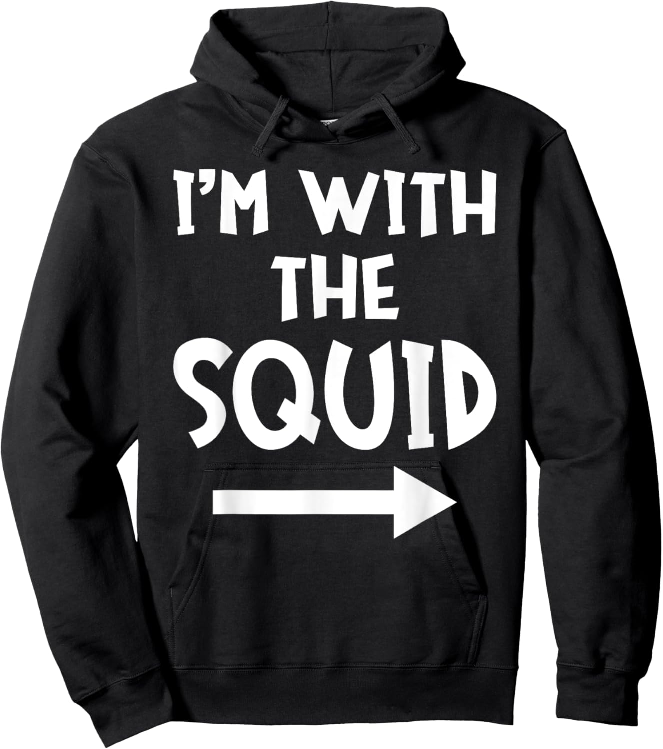 I'm With The Squid Funny Matching Easy Halloween Costume Hoodie - Hoodie | Black