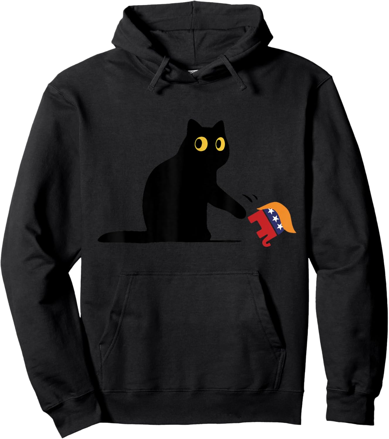 Kamala Harris 2024 Victory Black Cat vs Elephant Trump Women Hoodie - Hoodie | Black