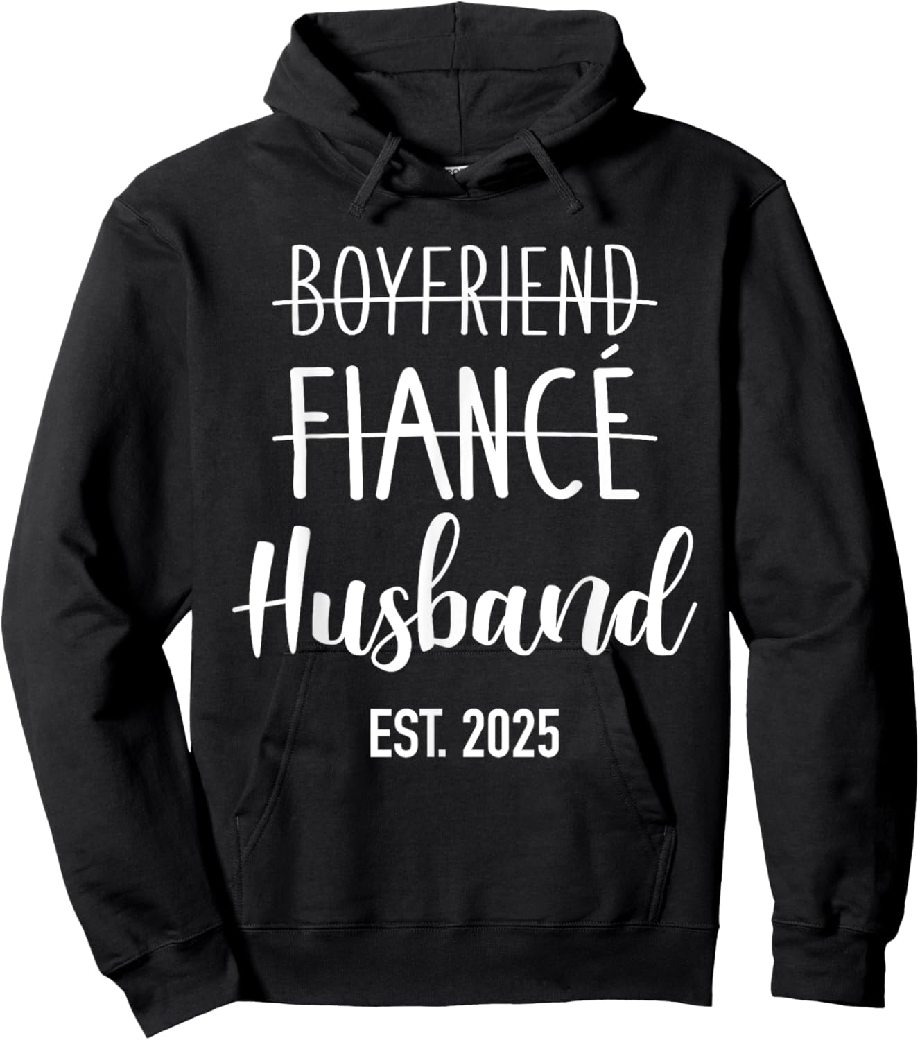 Boyfriend fiancé husband 2025 for wedding and honeymoon Hoodie - Hoodie | Black