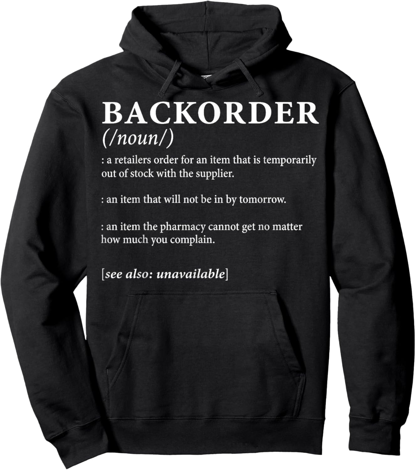 Backorder Definition Hoodie - Hoodie | Black