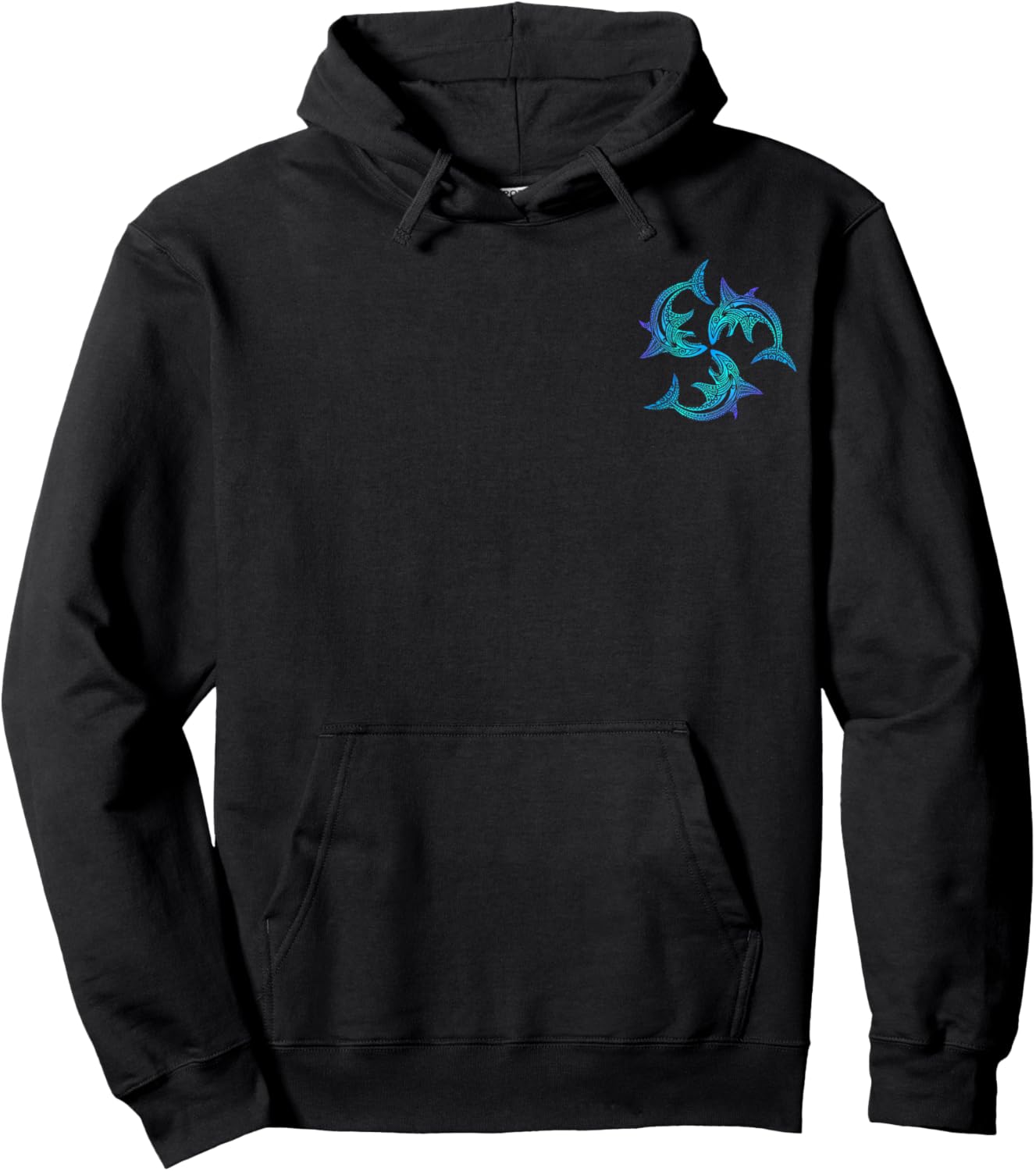 Tribal Hawaiian Maori Sun Sea Shark (2 sided) Hoodie - Hoodie | Black