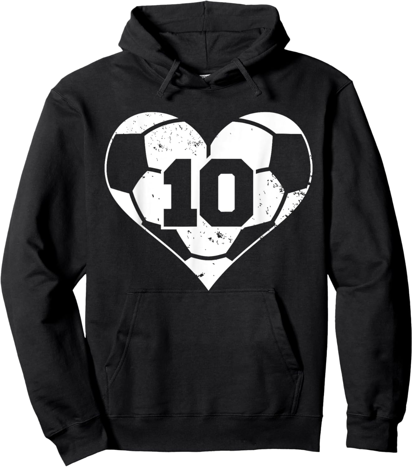 Soccer Number 10 Jersey Funny Soccer Heart Game Day Hoodie - Hoodie | Black