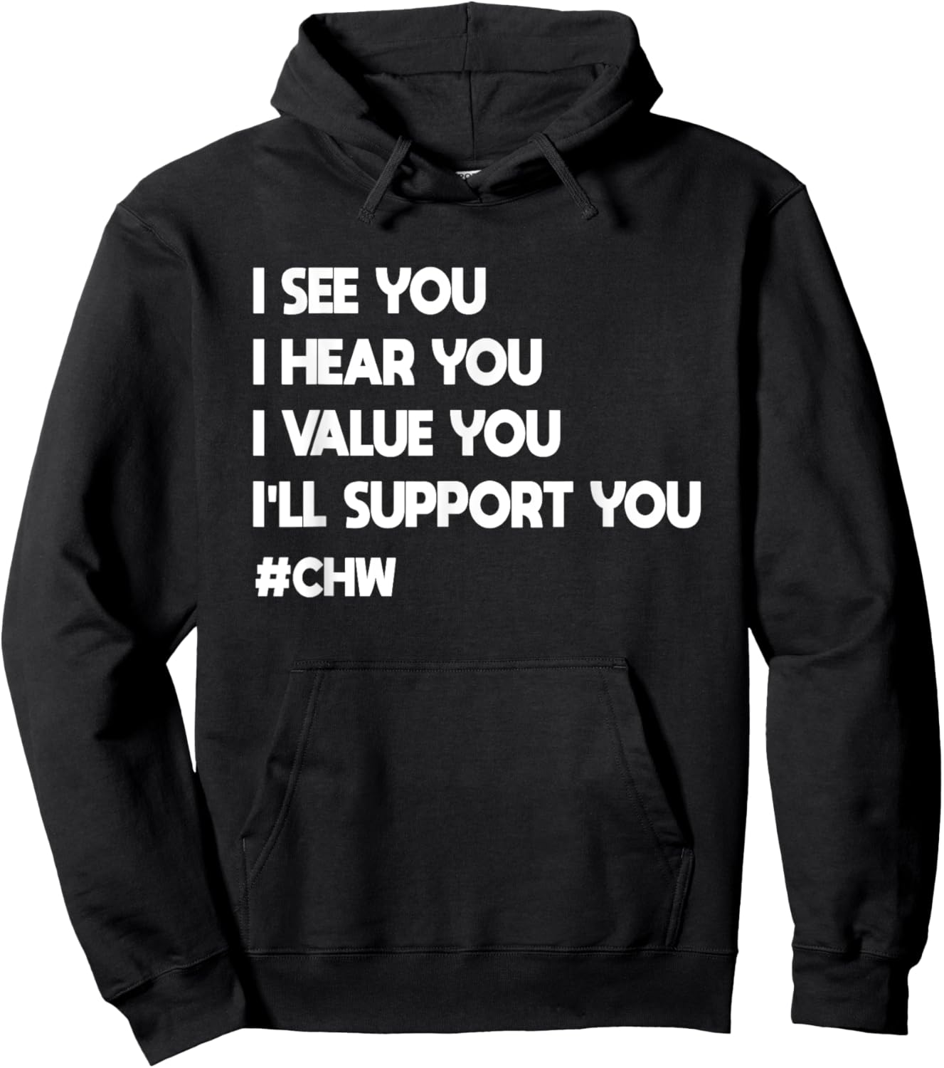 Community Health Worker -Adults Black Small CHW Hoodie - Hoodie | Black
