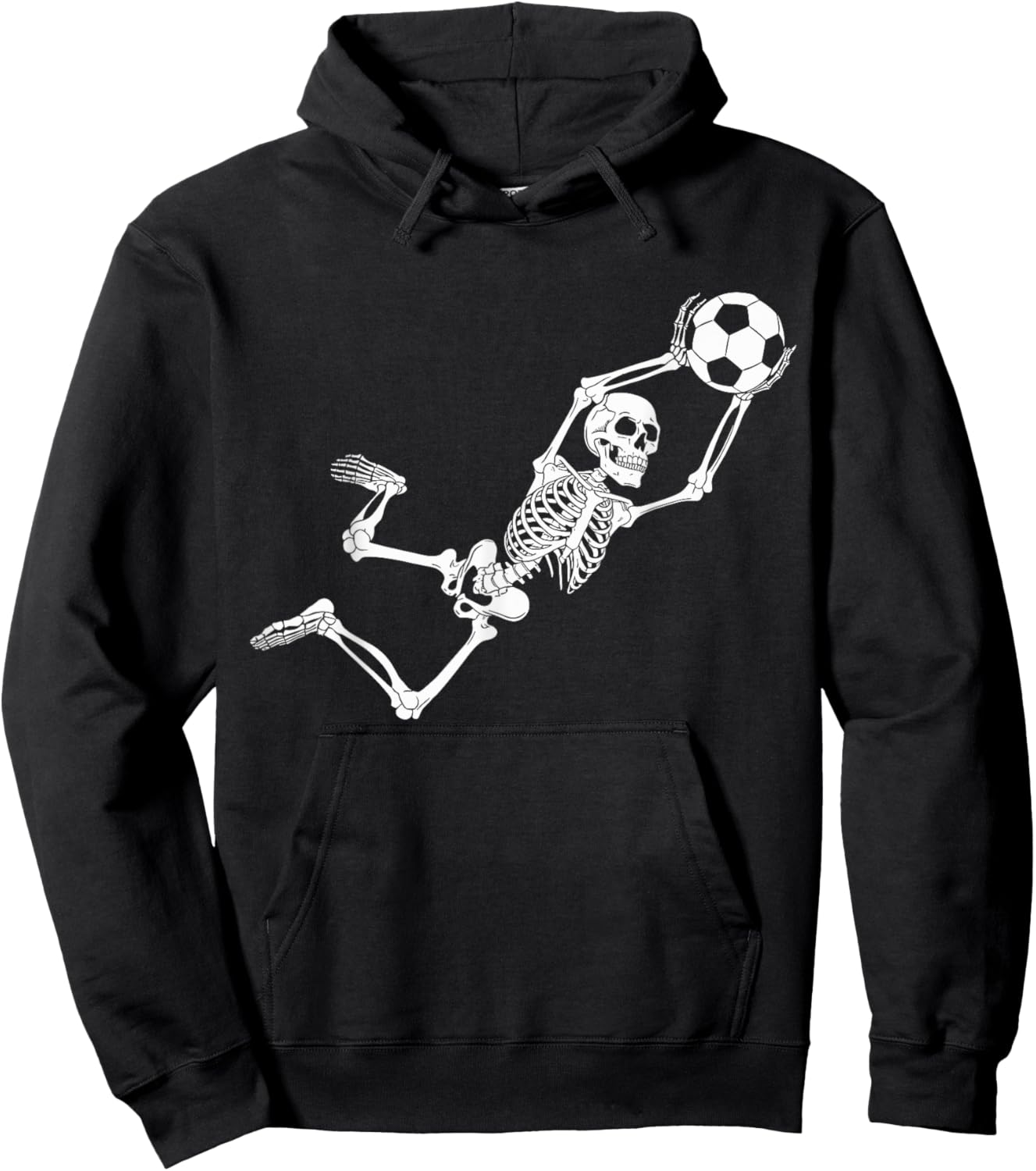 Funny Skeleton Soccer Lovers Spooky Halloween Goalkeeper Hoodie - Hoodie | Black