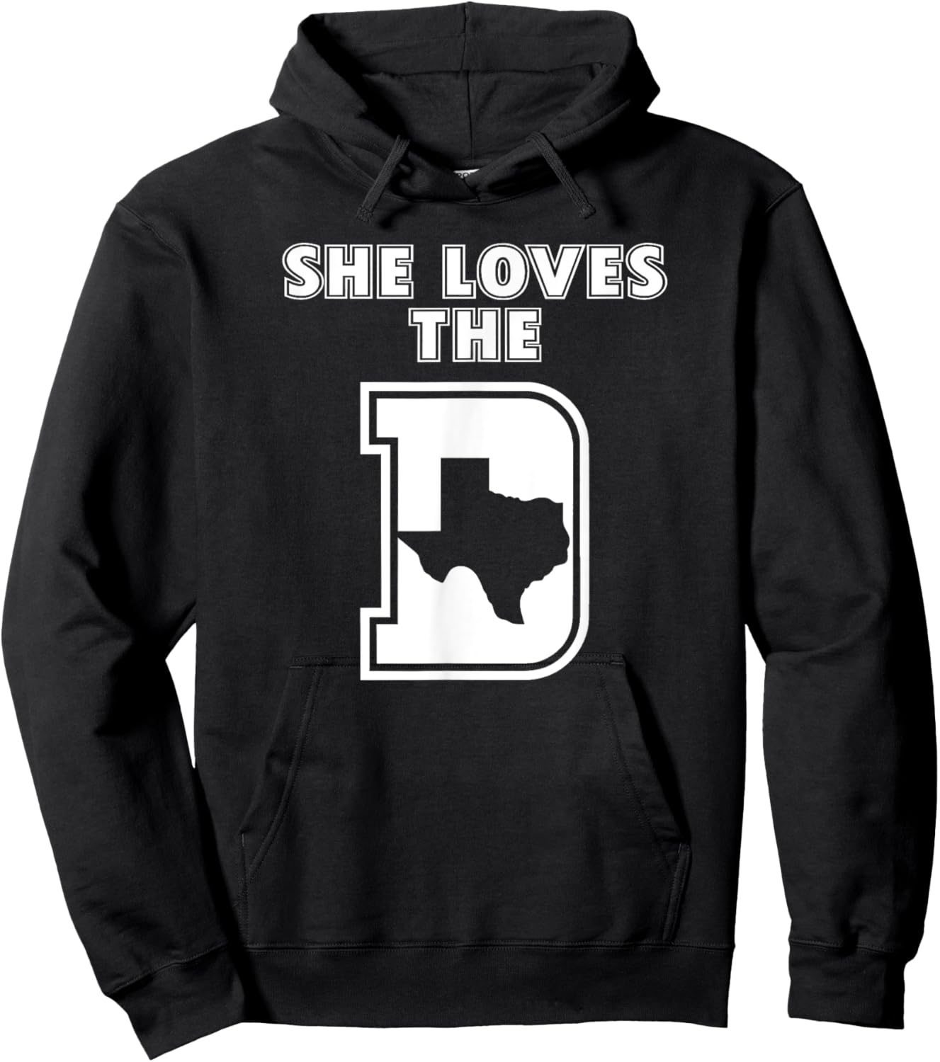She Loves The D Dallas Lovers Women Girl Loves Dallas Hoodie - Hoodie | Black
