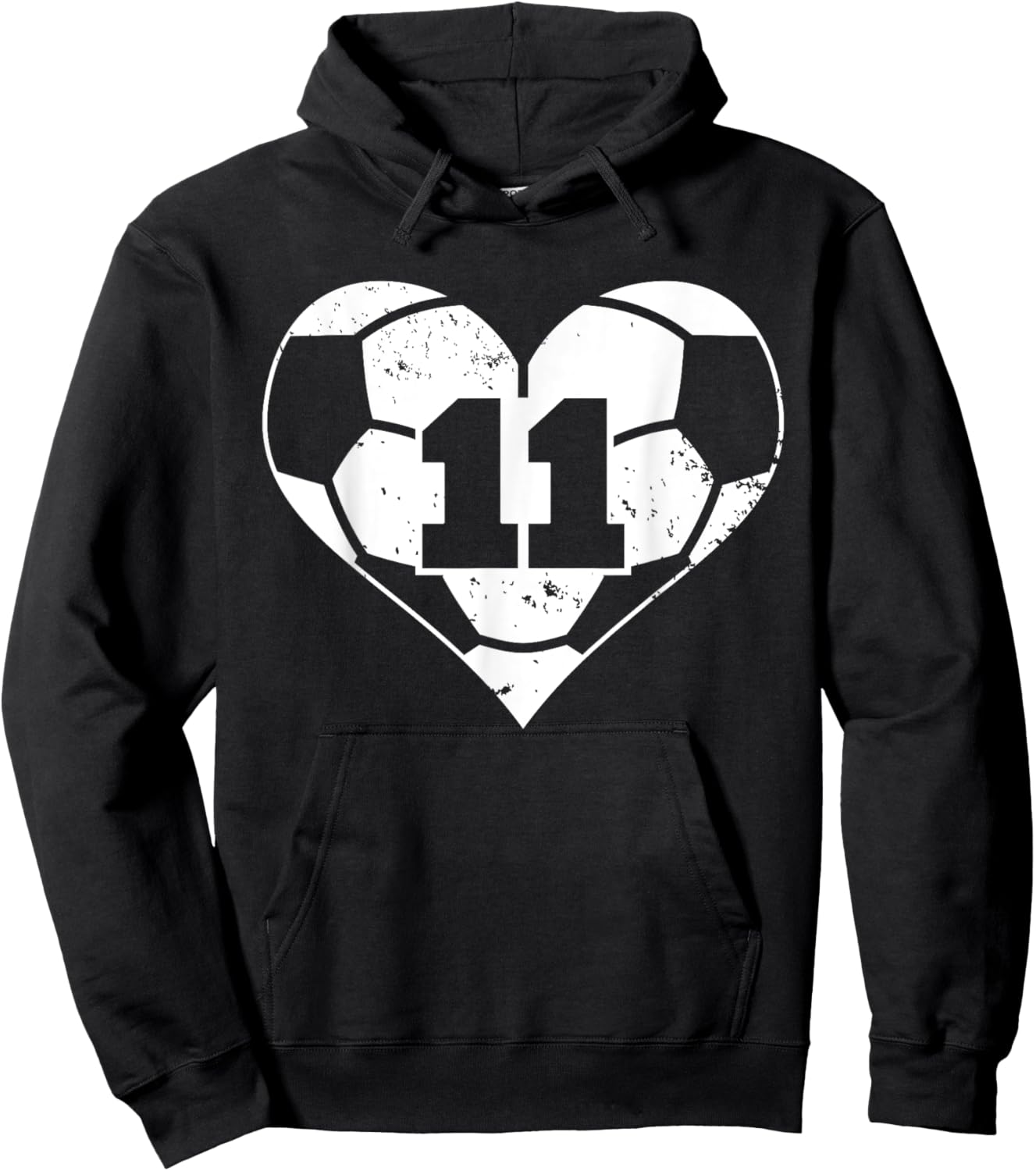 Soccer Number 11 Jersey Funny Soccer Heart Game Day Hoodie - Hoodie | Black