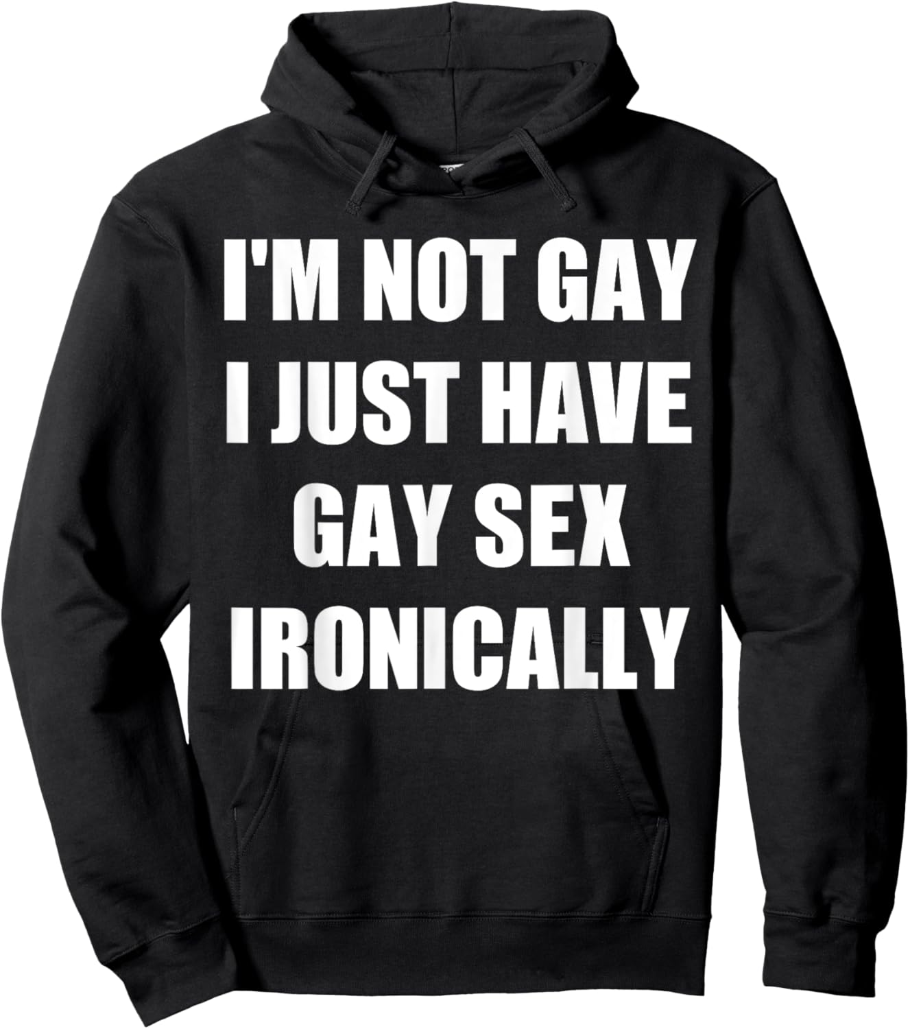 I’m Not Gay I Just Have Gay Sex Ironically Hoodie - Hoodie | Black
