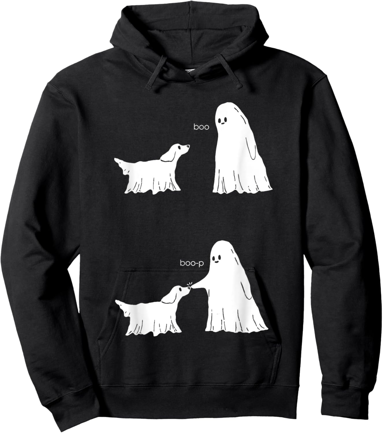 Ghost Touch The Dog Boo Boo-p Halloween Hoodie - Hoodie | Black