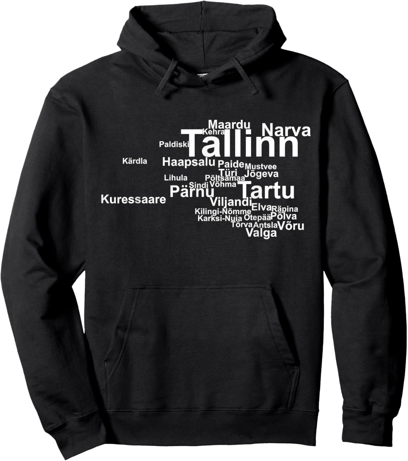 Estonia Outline, Estonia Travel, Estonian Pride, Estonia Hoodie - Hoodie | Black