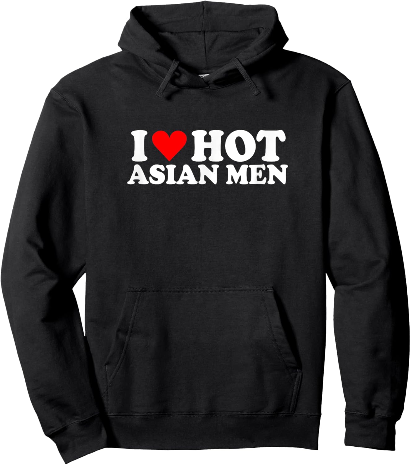 I Love Heart Hot Asian Men Simple Cute Funny Hoodie - Hoodie | Black