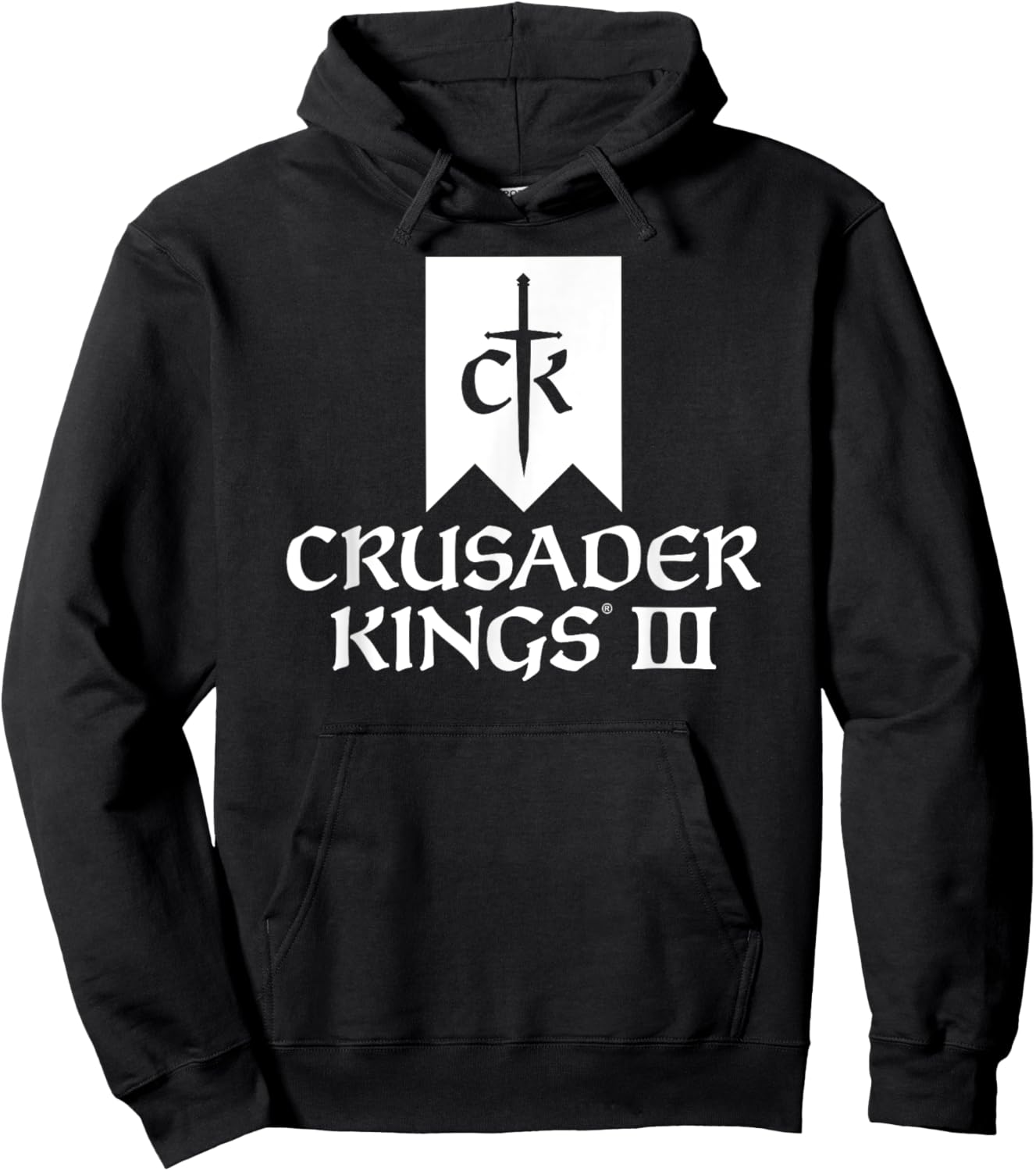 Crusader Kings III game logo white Hoodie - Hoodie | Black