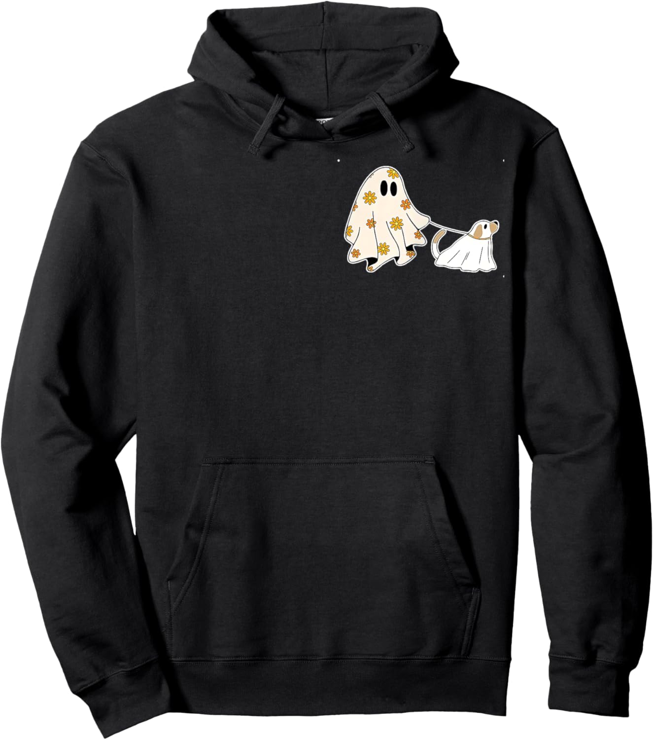 Ghost Dog, Dog Lovers Halloween Women Kids Hoodie - Hoodie | Black