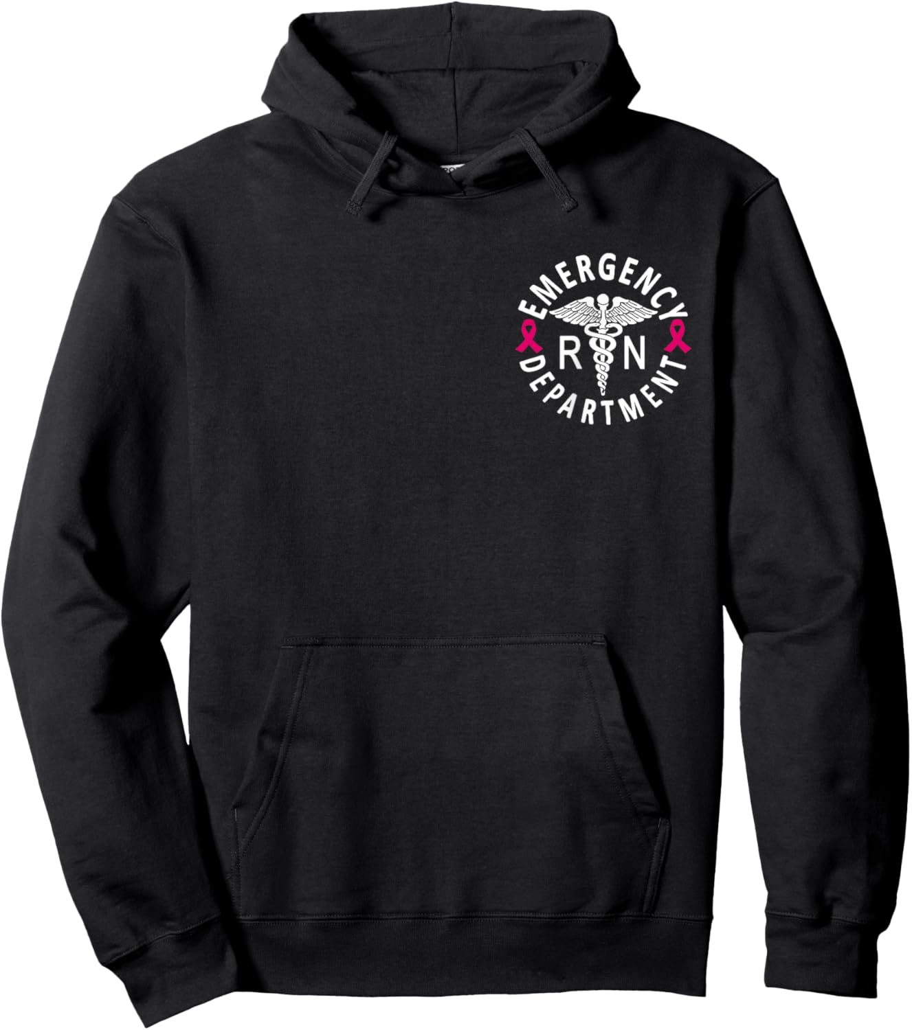 Emergency Department Emergency Room Nurse Breast Cancer Hoodie - Hoodie | Black