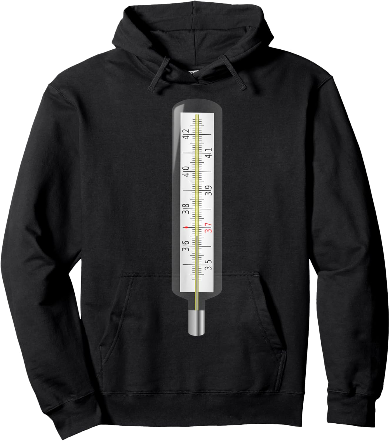 Clinical Thermometer Funny Dress Up Cosplay Halloween Prop Hoodie - Hoodie | Black