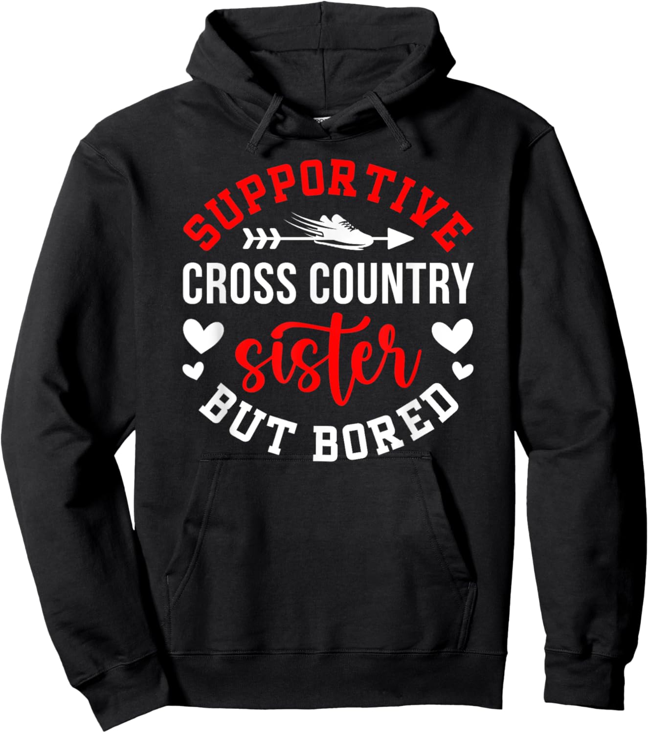 Funny Cross Country Sister Of A Cross Country Runner Sis Hoodie - Hoodie | Black