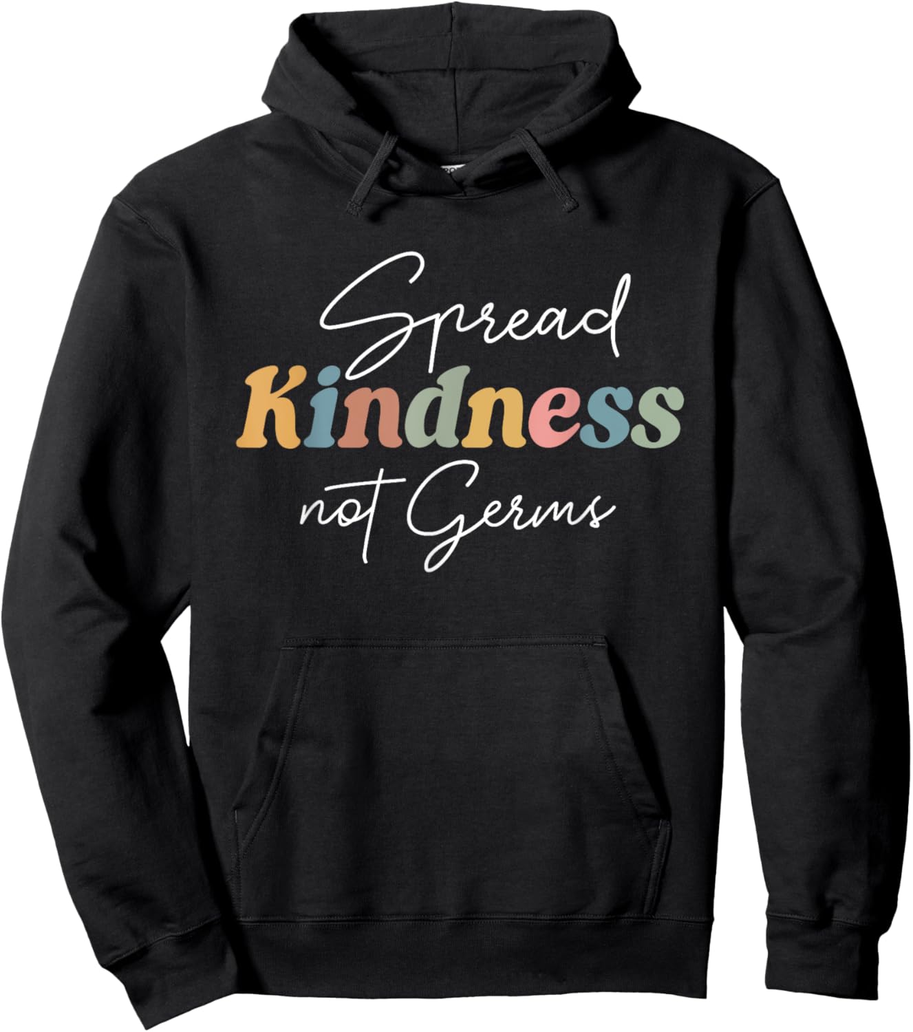 Groovy vintage Spread Kindness Not Germs Hoodie - Hoodie | Black