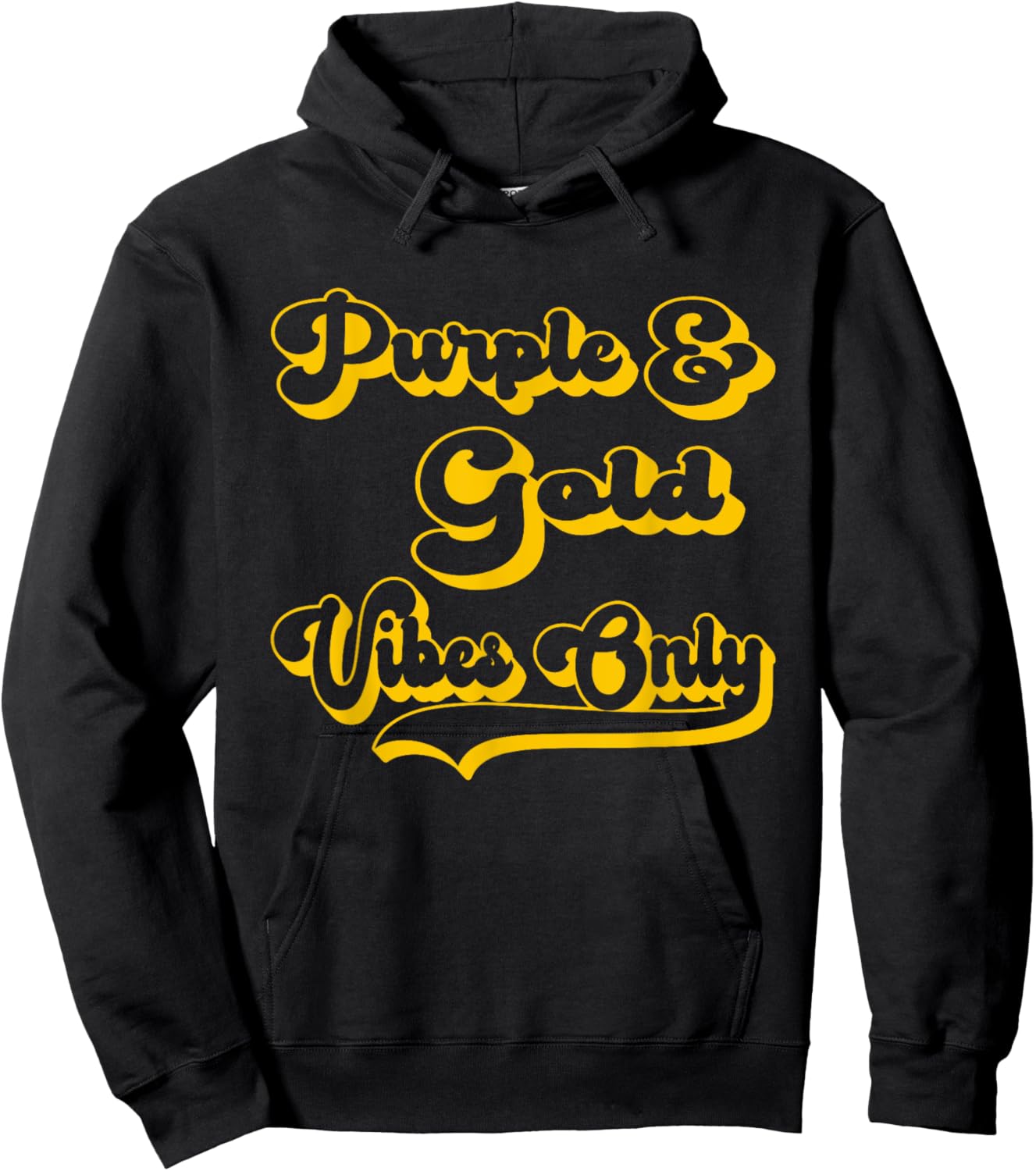 Purple Gold Vibes Only School Pride Team Institution Colors Hoodie - Hoodie | Black