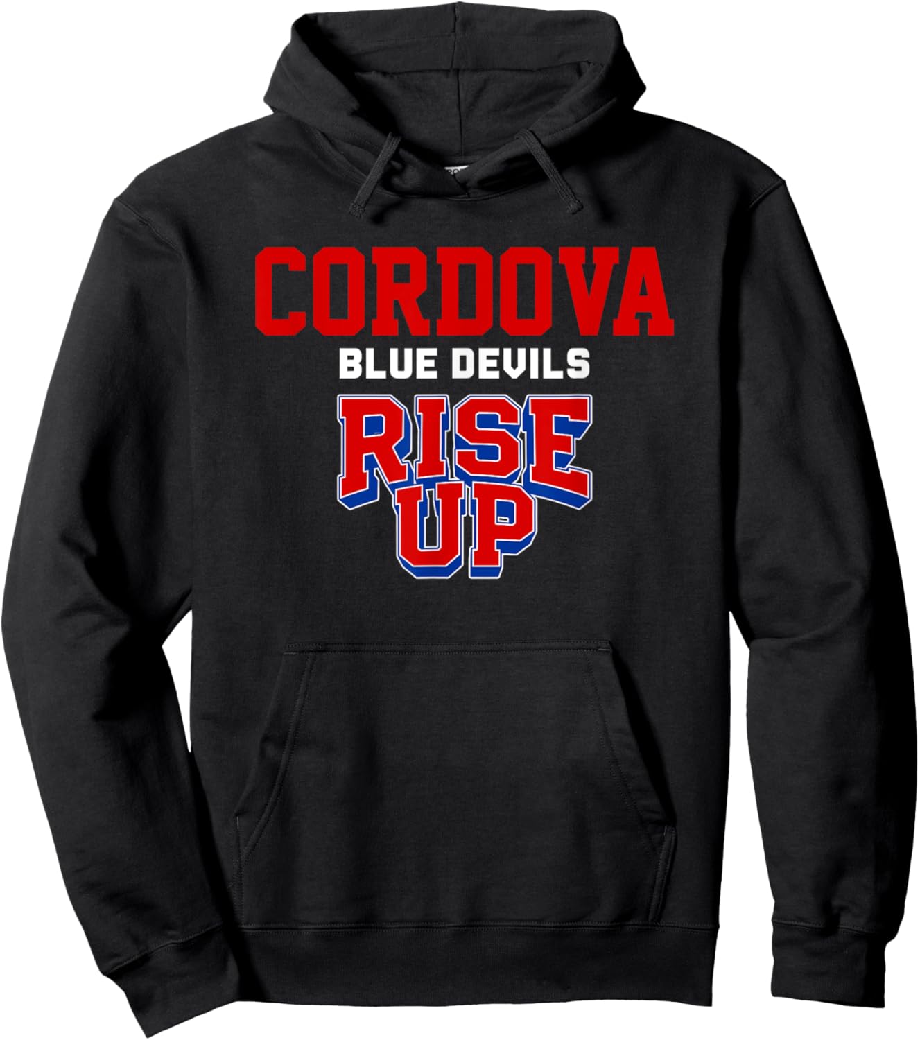 Cordova Blue Devils Rise Up HS Hoodie - Hoodie | Black