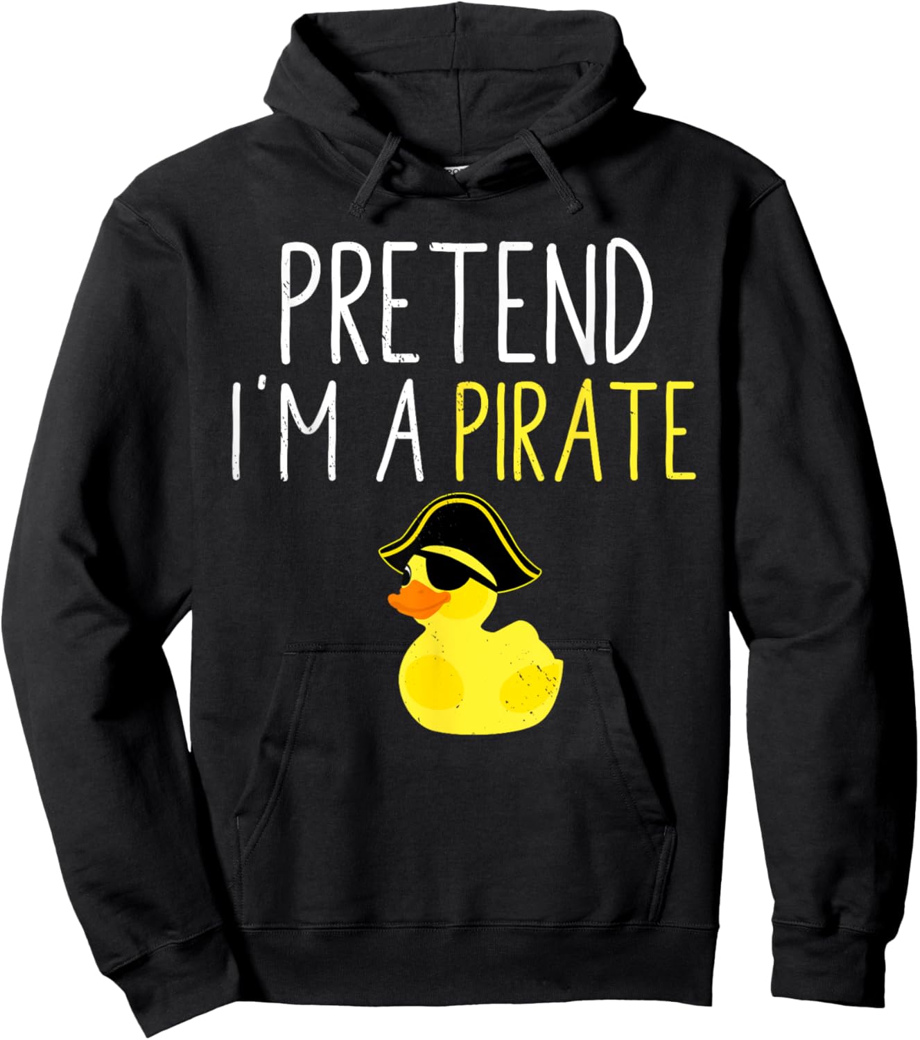 Funny Halloween Costume Pretend I'm A Pirate Black Cartoon , All Ages Casual Modern Short Sleeve Hoodie - Hoodie | Black