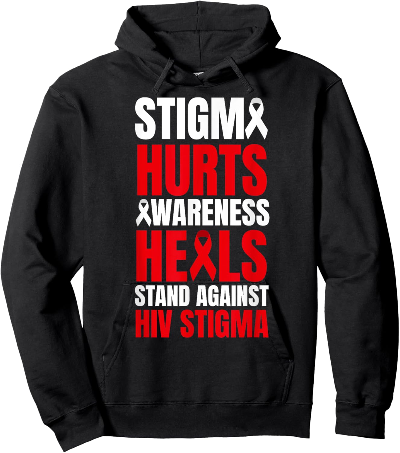HIV Awareness Red Ribbon World AIDS Day Fighters Hoodie - Hoodie | Black