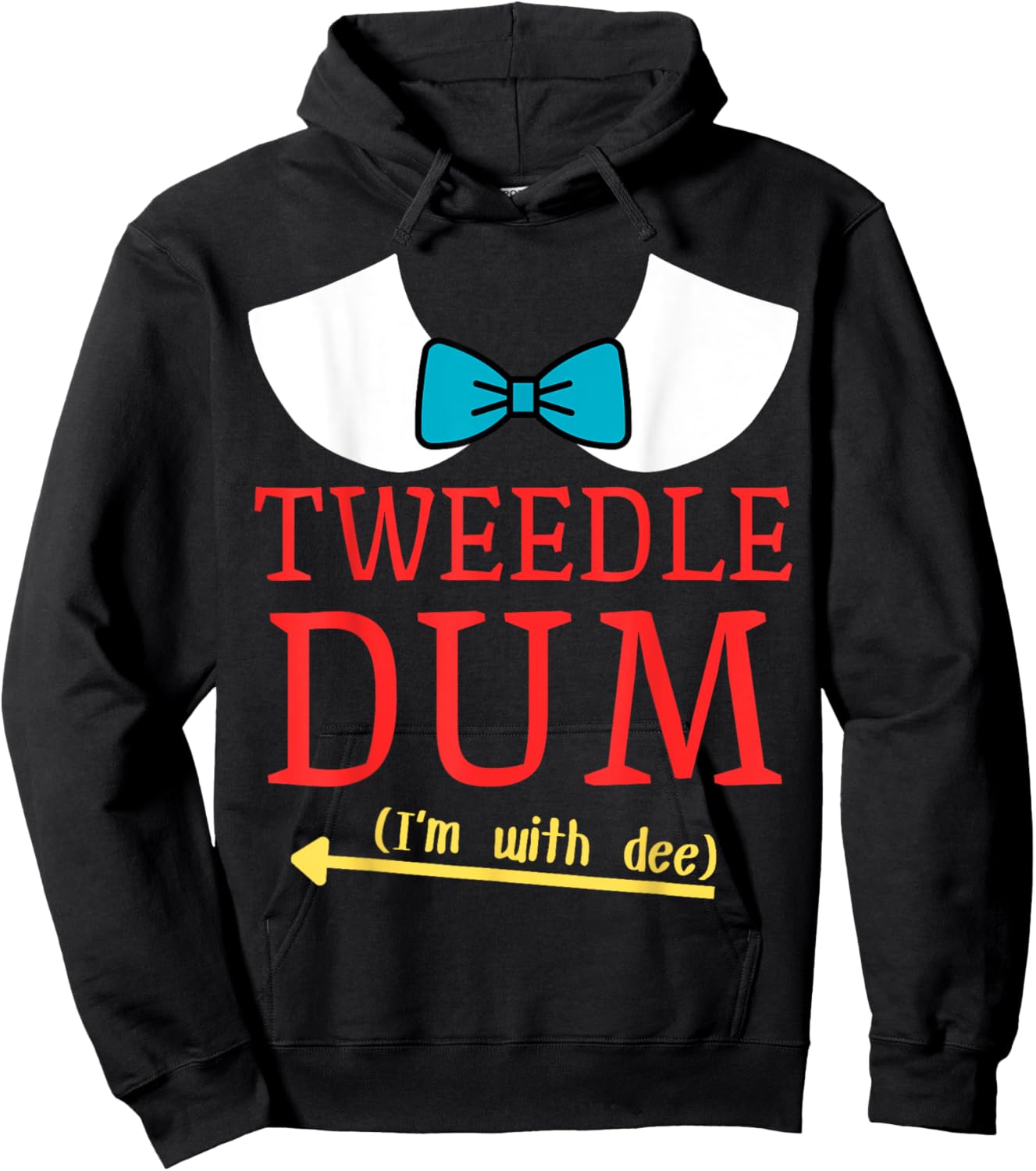 Tweedle Dum I'm With Dee Couple & Friends Funny Lazy Costume Hoodie - Hoodie | Black