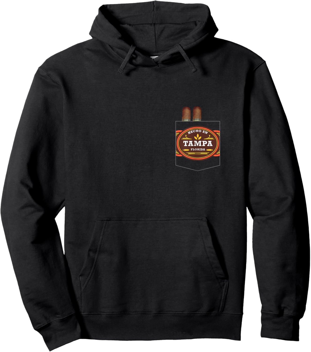 Hecho En Tampa Cigar Lover Ybor City Tampa Florida Hoodie - Hoodie | Black