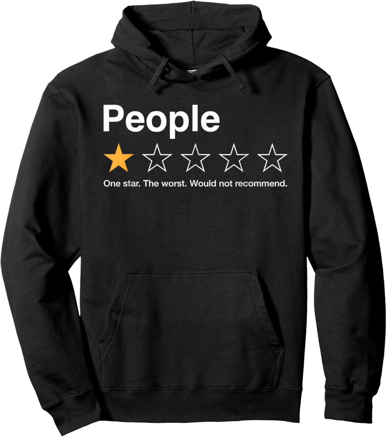 People One Star Rating Would Not Recommend Introvert Hoodie - Hoodie | Black