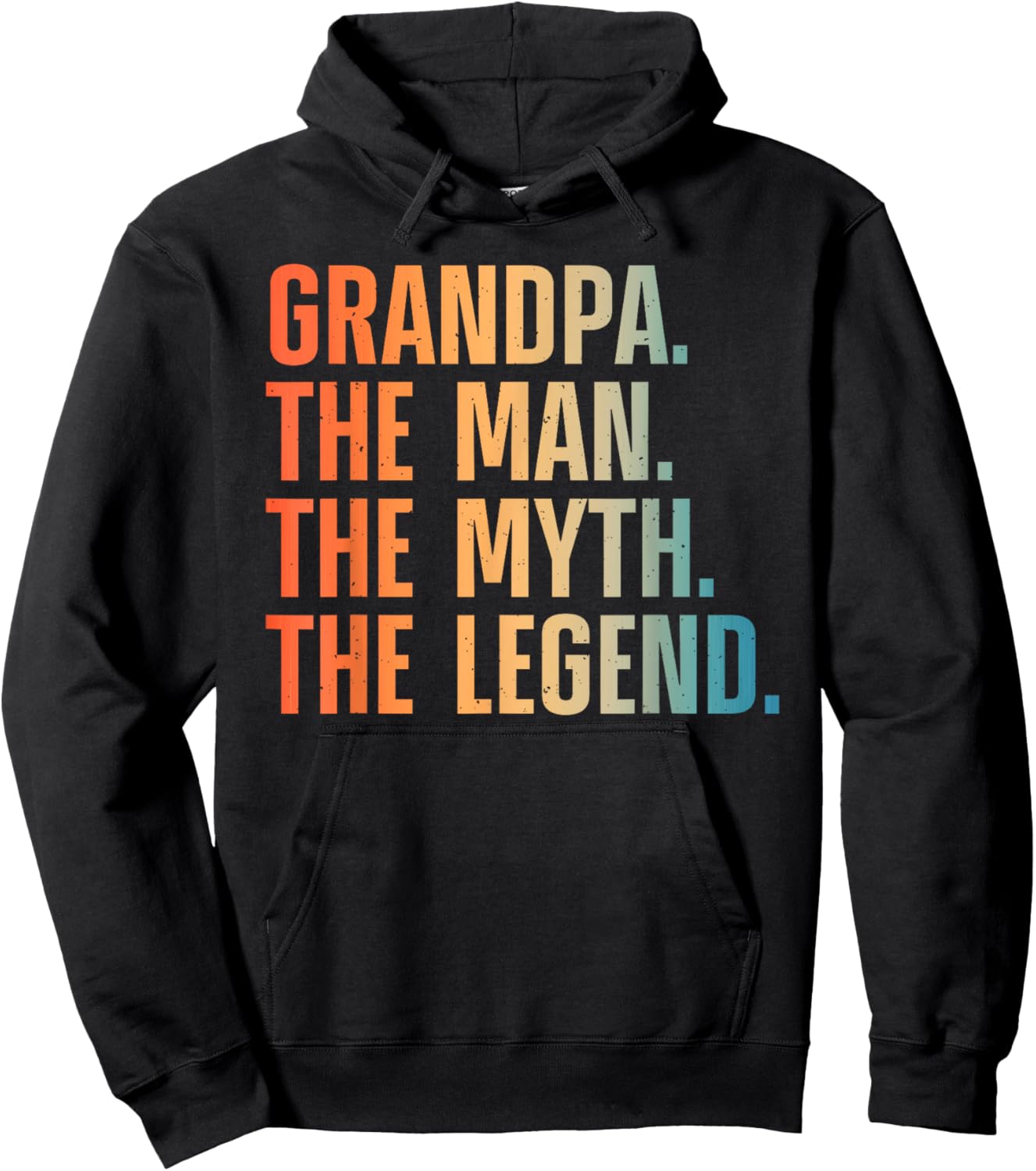 Grandpa Art For Grandfather Papa Papi From Grandkids Grandpa Hoodie - Hoodie | Black