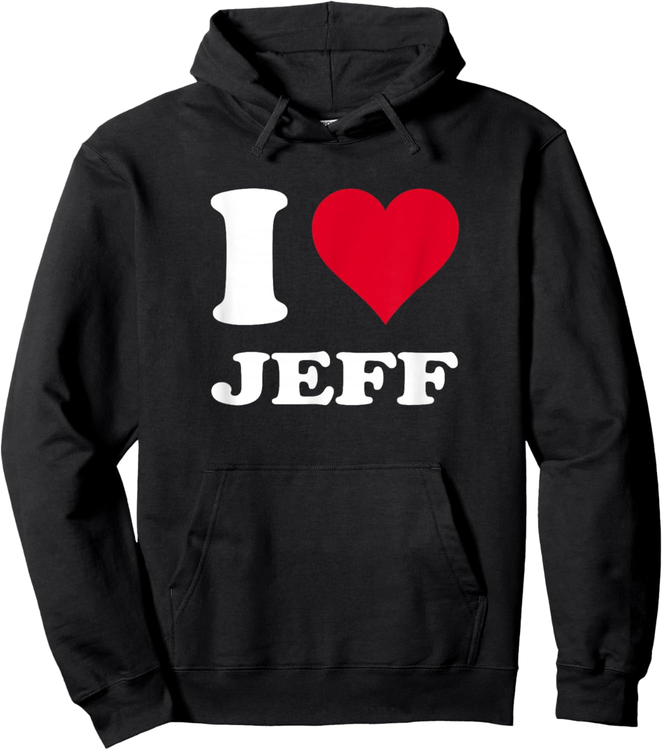 Red Heart I Love Jeff Hoodie - Hoodie | Black