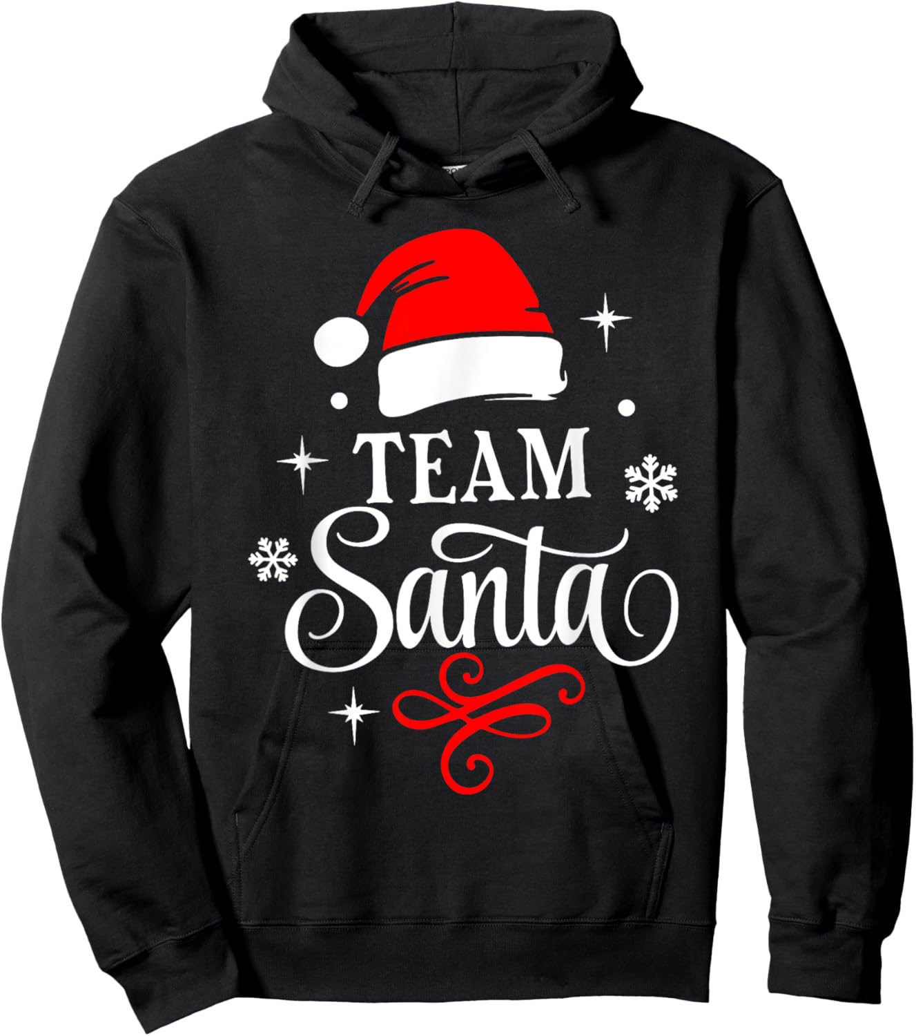 Team Santa Christmas Squad Family Matching Pajamas Boys Men Hoodie - Hoodie | Black
