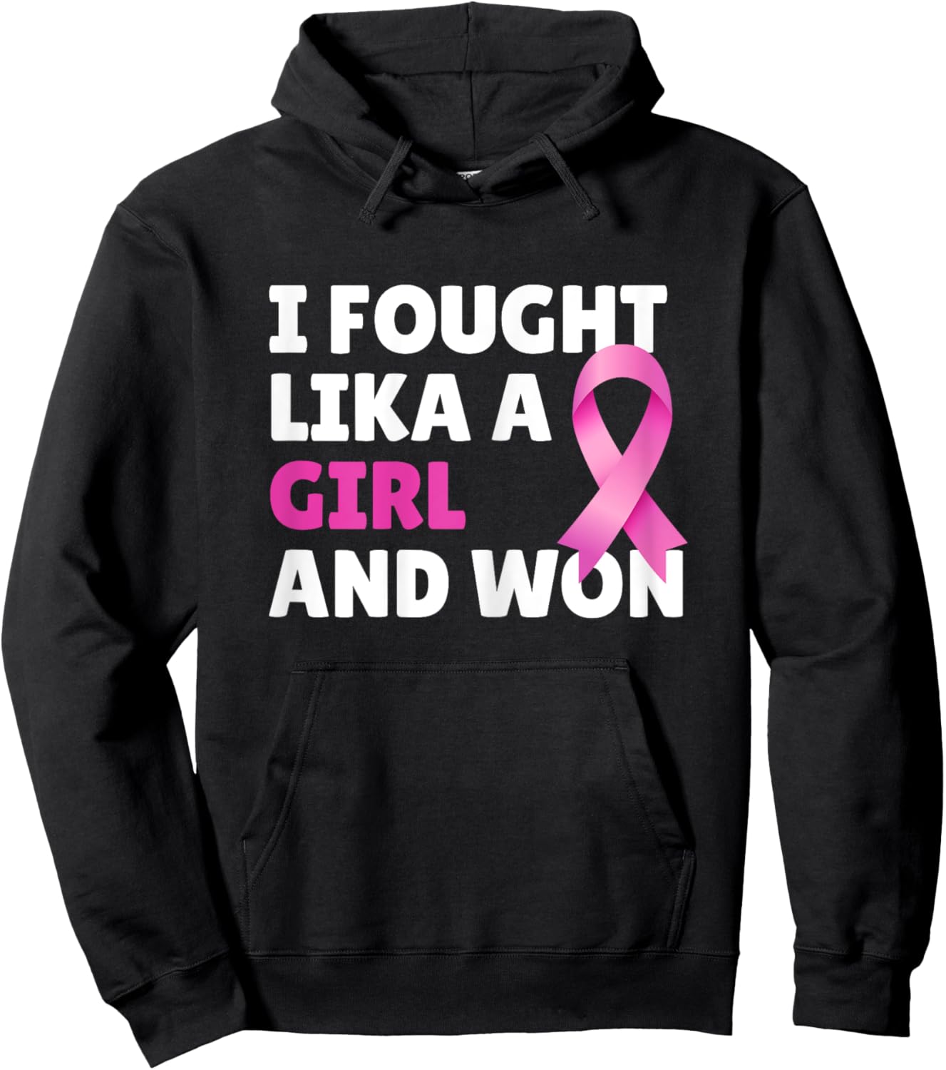 Breast Cancer Awareness I Fought Like A Girl And Won Women Hoodie - Hoodie | Black