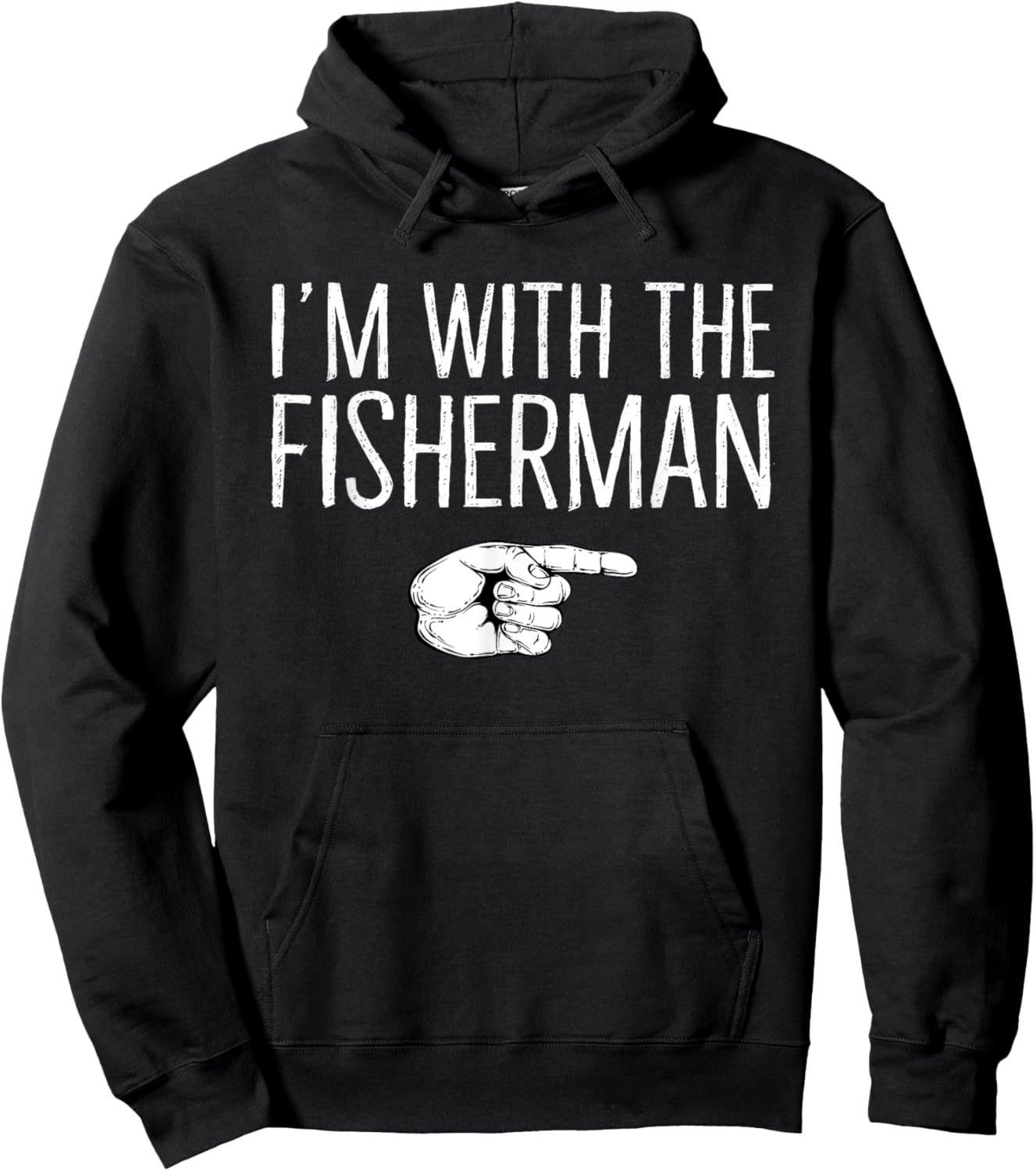 I'm With The Fisherman Matching Costume Lazy Halloween Party Hoodie - Hoodie | Black