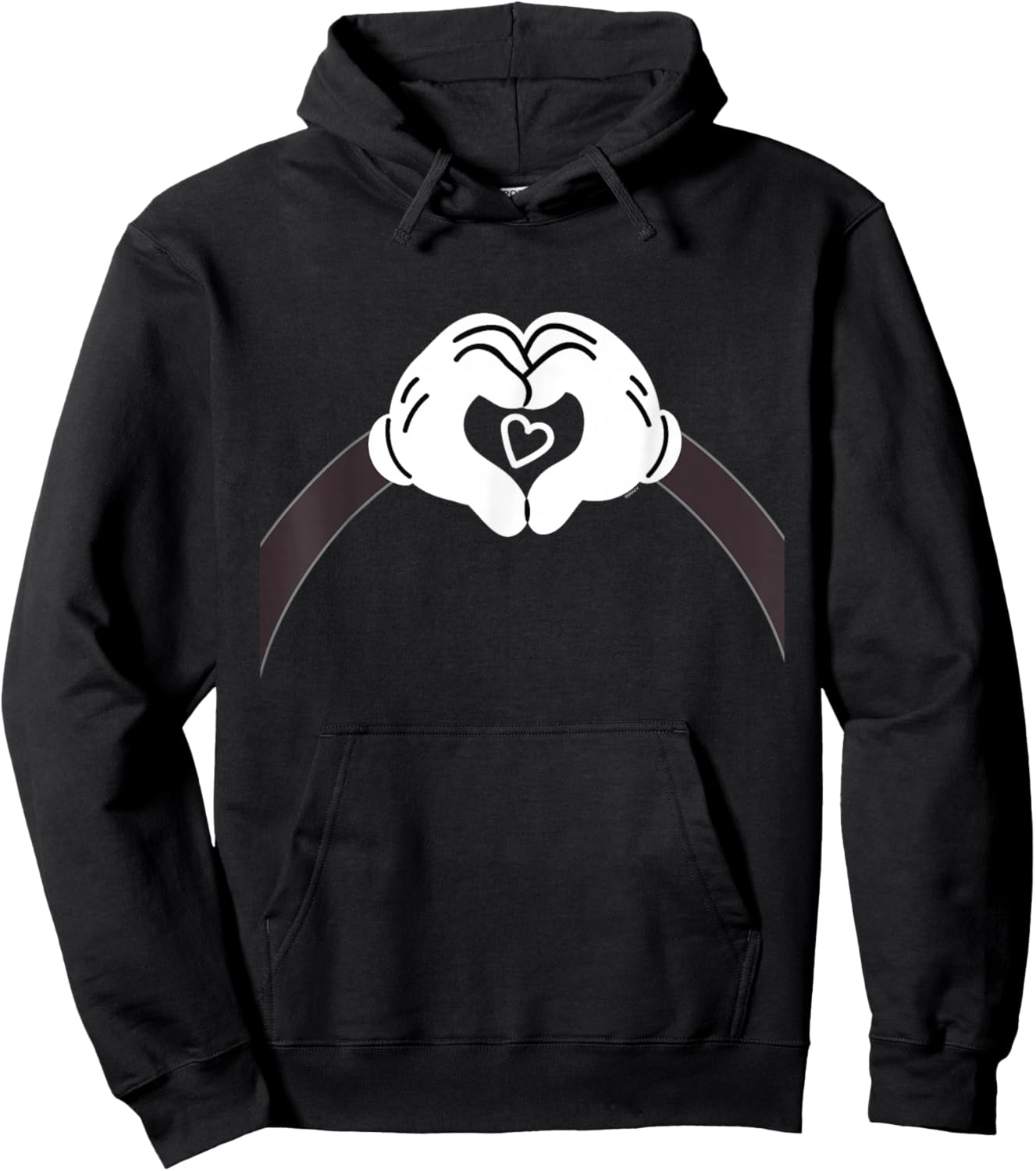 Disney Valentine's Day Mickey Mouse Making Hand Heart Hoodie - Hoodie | Black