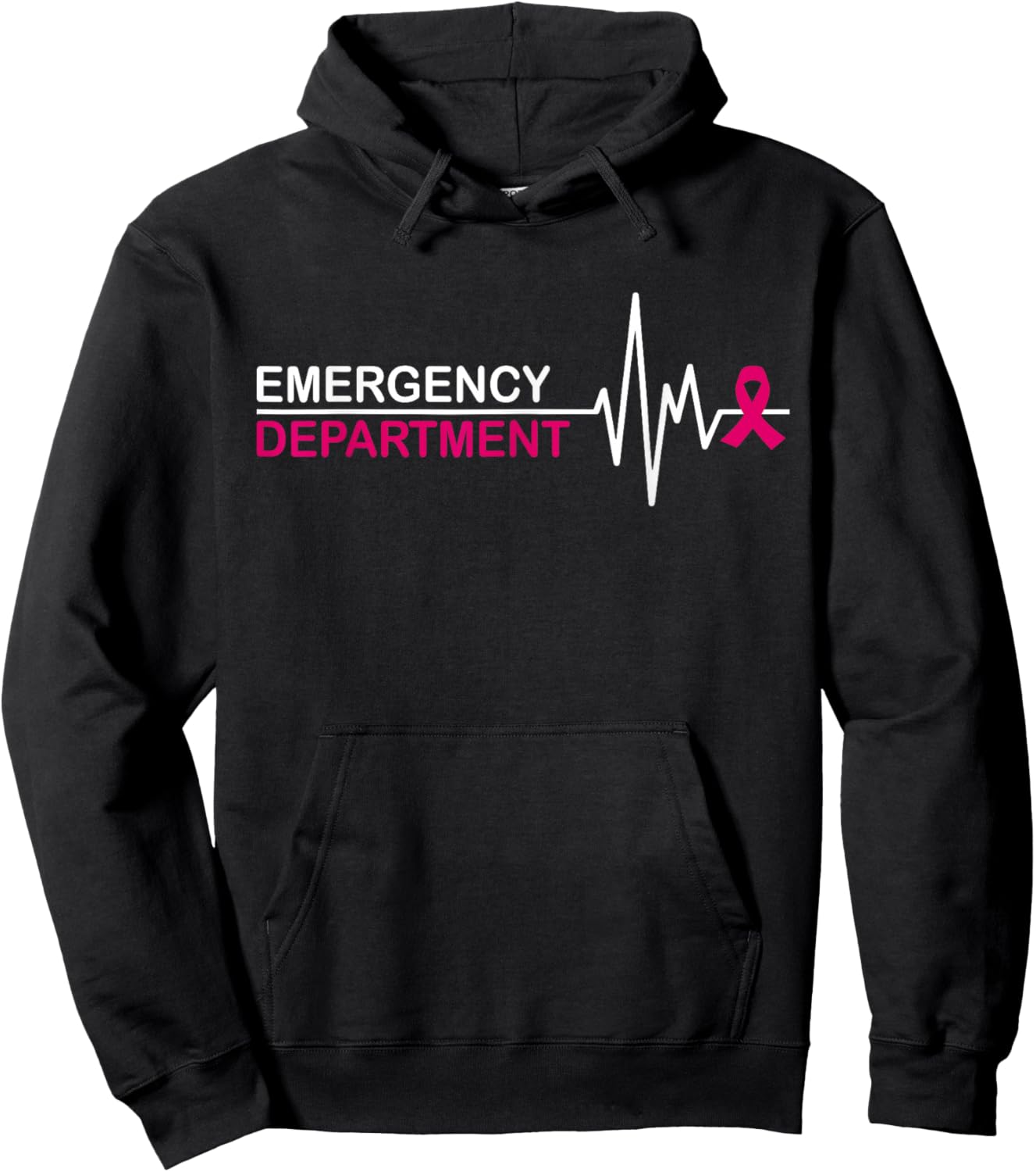 Emergency Department Emergency Room Nurse Breast Cancer Hoodie - Hoodie | Black