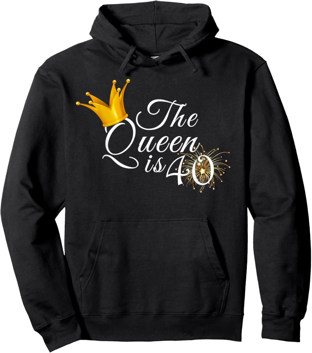 The Queen Is 40 Forty Year Old 40th Birthday Party Gift Hoodie - Hoodie | Black